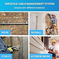 Vista 5 de STEREN Coaxial Cable Clips - Cable Holder - Siding Clips for Hanging - Cord Holder for Desk - Cable Clamps - Cord Clip - Wire Organizer Clips - Tv