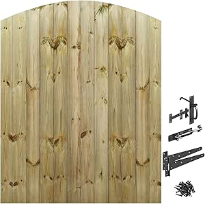 Bespoke Garden Gate 6ft T&G Flat Top Semi-Braced Pedestrian Treated Gate for Natural Outdoor Footpath Walkway Entry MAX 180cm High x MAX 105cm Wide