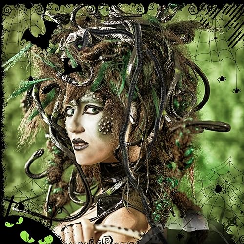 Miniatura 4 de 12 piezas de juguete de serpiente falsa de Halloween, serpientes de goma pequeñas de 28 pulgadas realistas mantienen a los pájaros alejados,