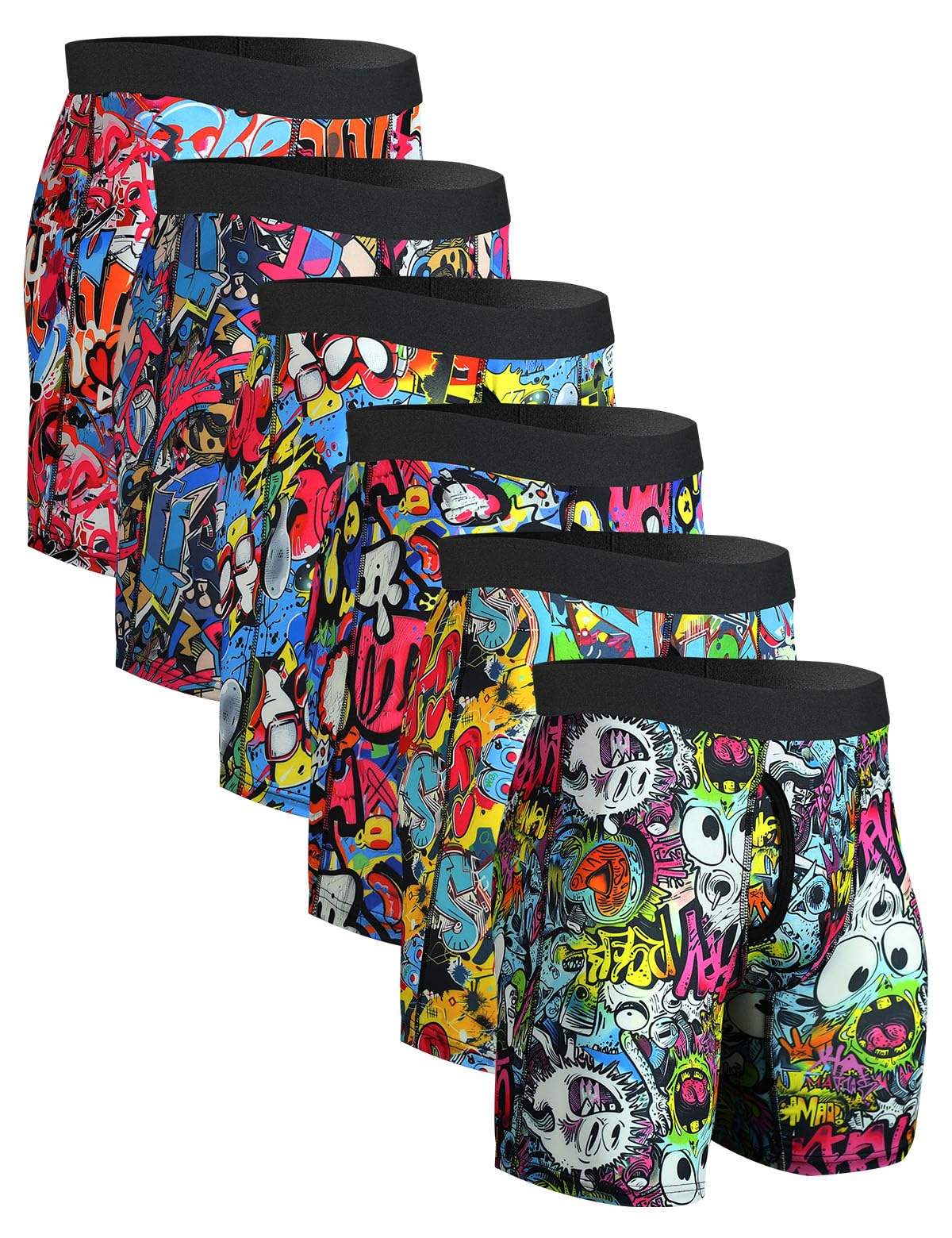 CHUAKIN Mens Athletic Underwear Mens Boxer Briefs Long Leg Trunks Underwear 3 Pack