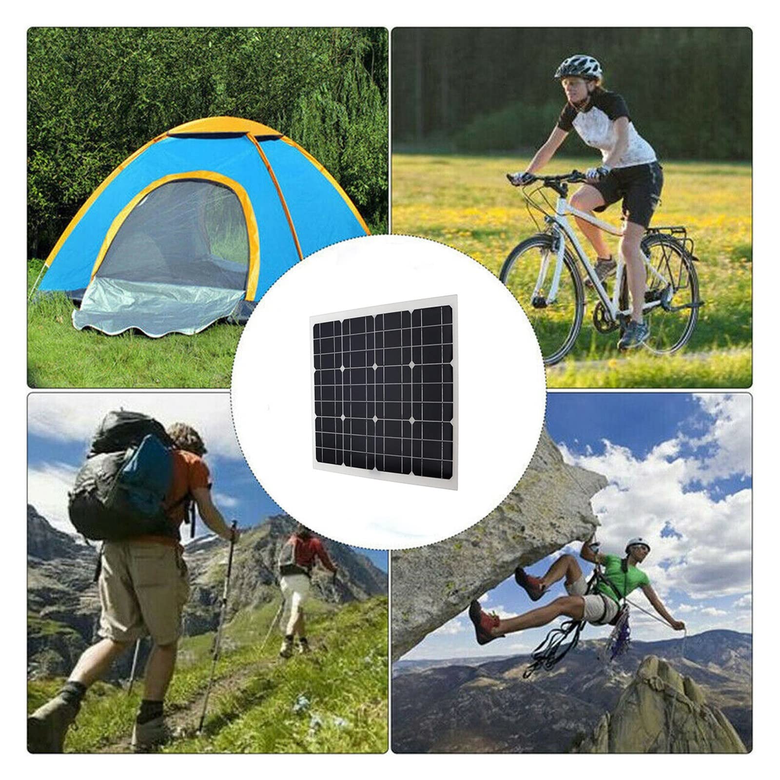 Pannello Solare Pannello Solare 40W 18V Pannello Solare Pannello Solare Fotovoltaico Monocristallino Esterno Auto Portatile Yacht