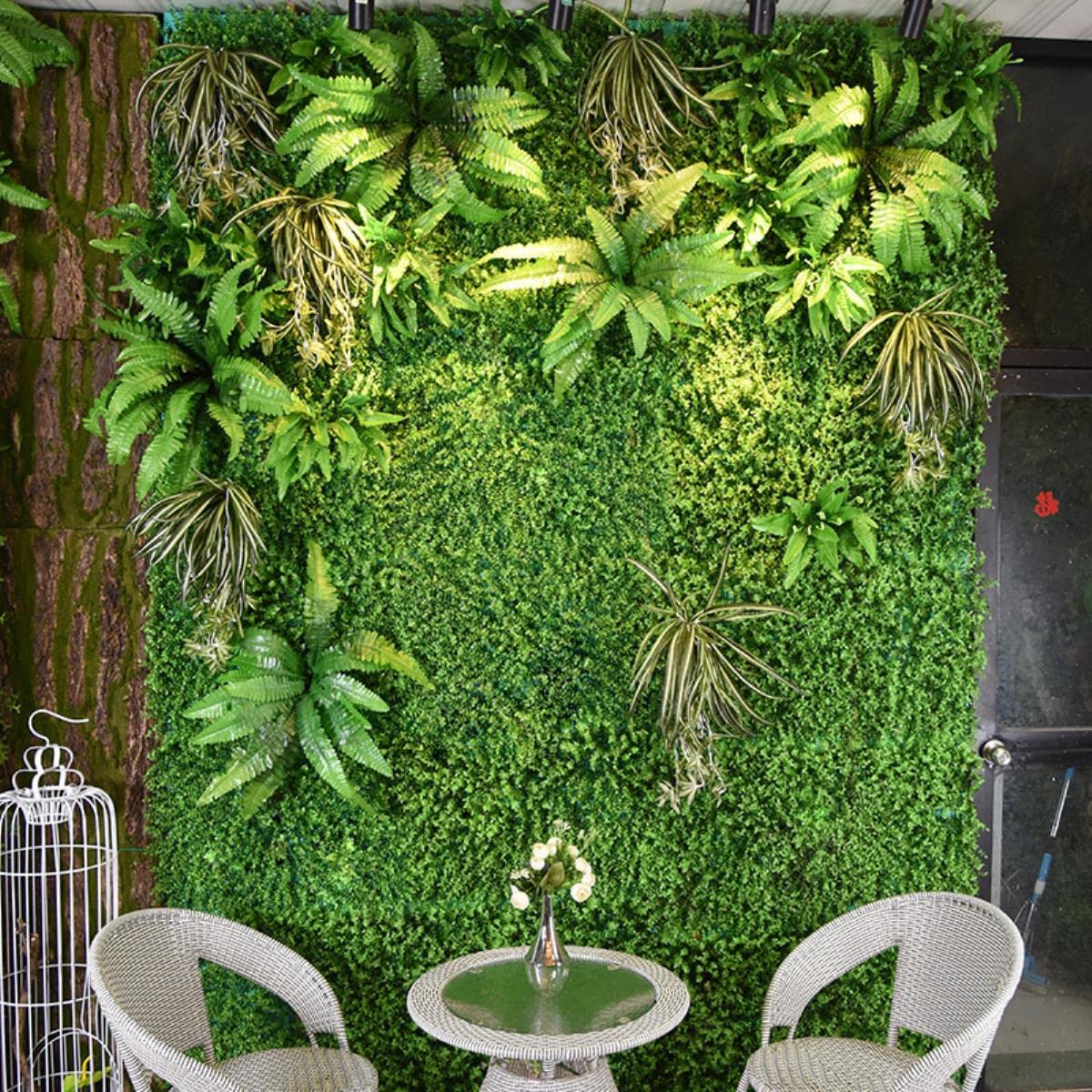 Planta Artificial Verde Césped de eucalipto PGrass DIY por Encargo Balcón Hotel Centro Comercial Paisaje Decoración de la pared-1m x 3 m, 40x60cm K