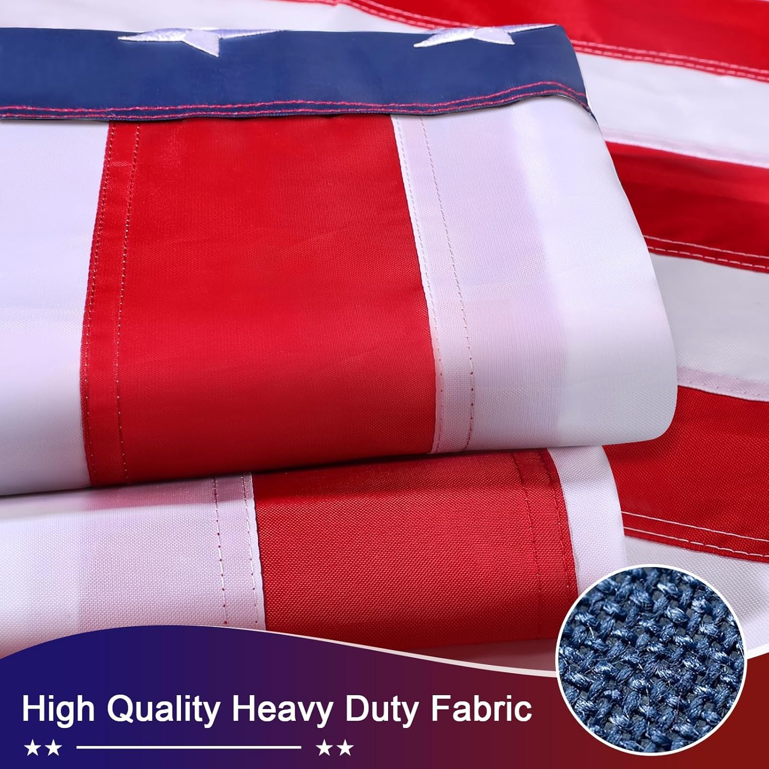 American Flag 4x6 FT Outdoor - American Flags for Outside, Deluxe US Flag 4 x 6 Heavy Duty Outdoor with Luxury Embroidered Stars, Brass Grommets and Sewn Stripes, Deluxe 4x6 FT American Flag - Image 5