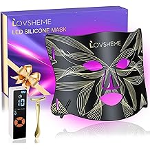 Rotlichttherapie f&uuml;r das Gesicht, LED-Gesichtsmasken-Lichttherapie, Rotlichttherapie-Maske f&uuml;r Akne, Falten und Hautverj&uuml;ngung, 320 LEDs, 3 Modi, 10-Minuten-Auto-Aus, Augenschutz inklusive