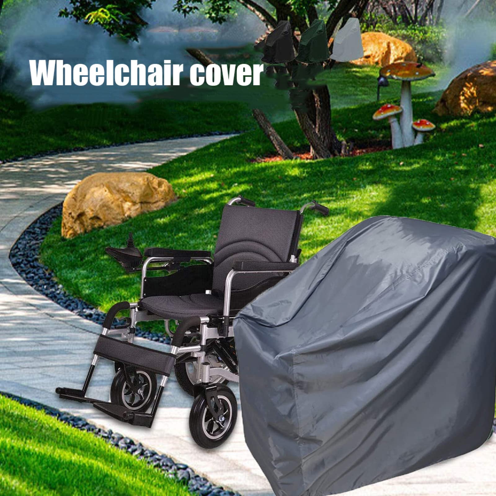 Funda Impermeable para Silla De Ruedas, Funda para Lluvia De Tela Oxford Gris 210d para Silla De Ruedas Funda para Silla De Ruedas, Funda para Lluvia, Duradera