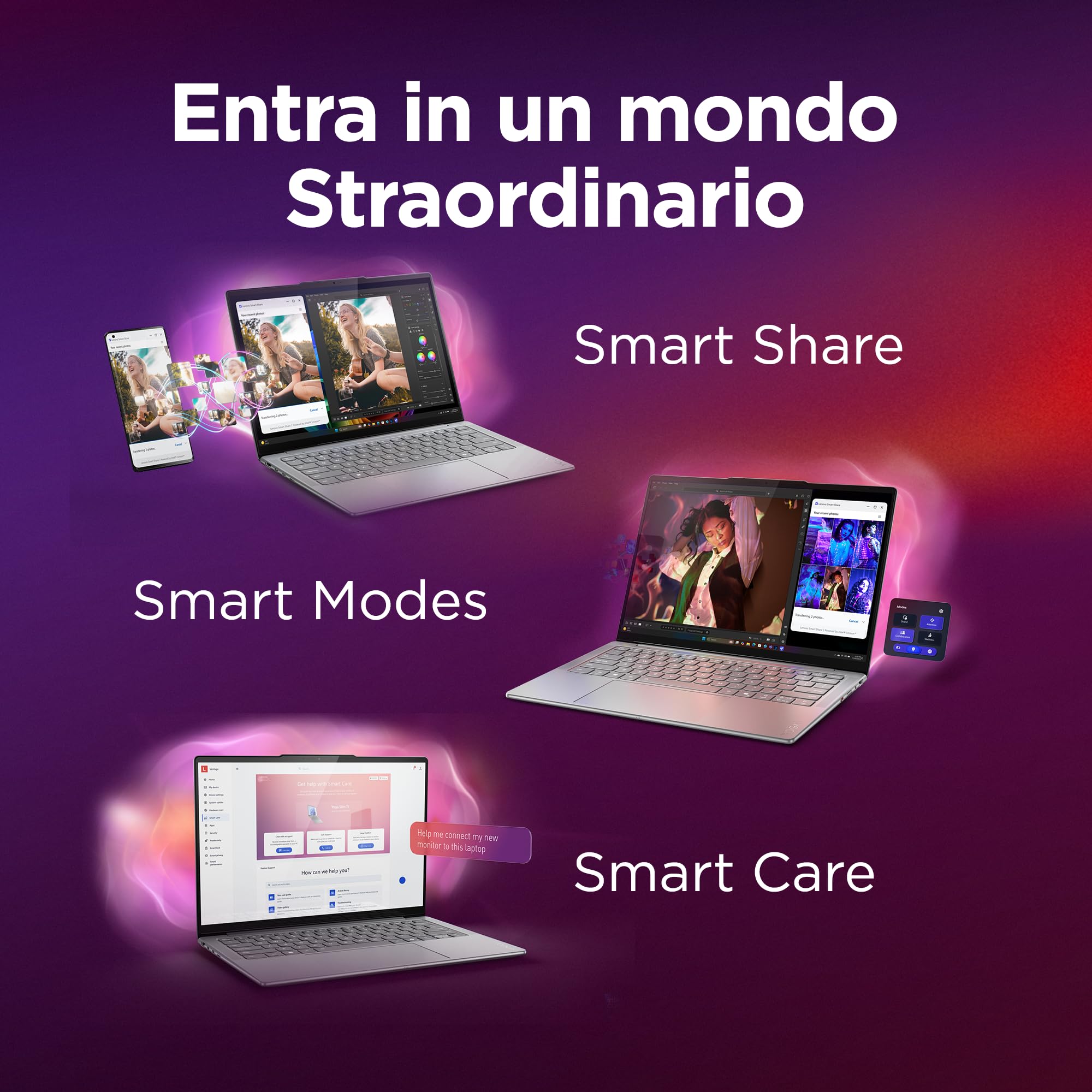Lenovo Yoga Slim 7i Aura Edition Copilot+ PC Notebook 14'' OLED, Intel Core Ultra 5 226V, 16GB RAM, 512GB SSD, WiFi 7, Laptop in alluminio per Lavoro, Studio e Creatività - Caricatore non incluso