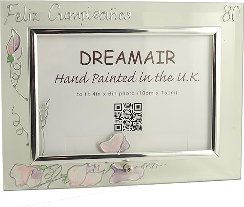 80Feliz Cumpleaños cumpleaðos Marco de foto Sweet Pea (L)