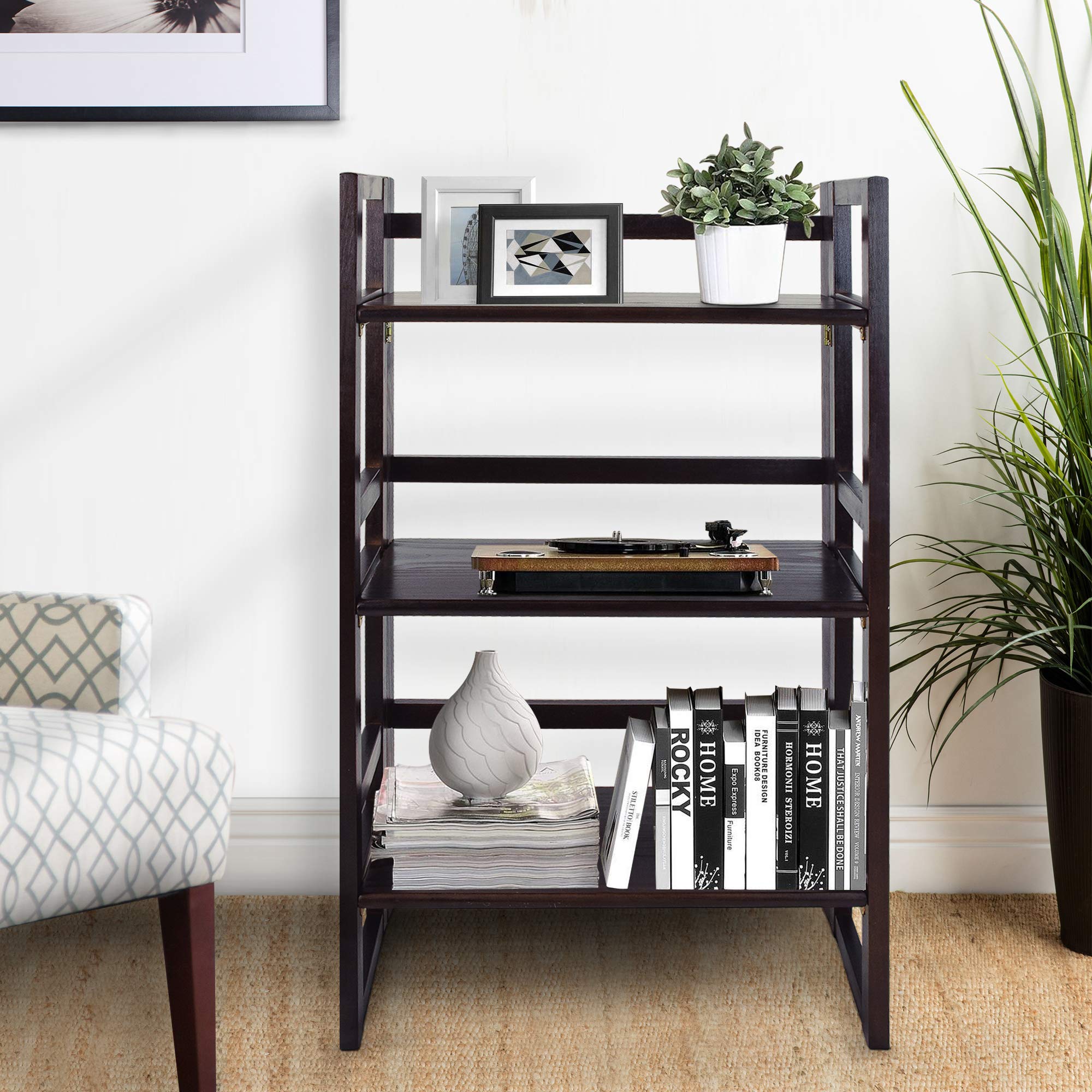 3Shelf Folding Student Bookcase 20.75 WideEspresso