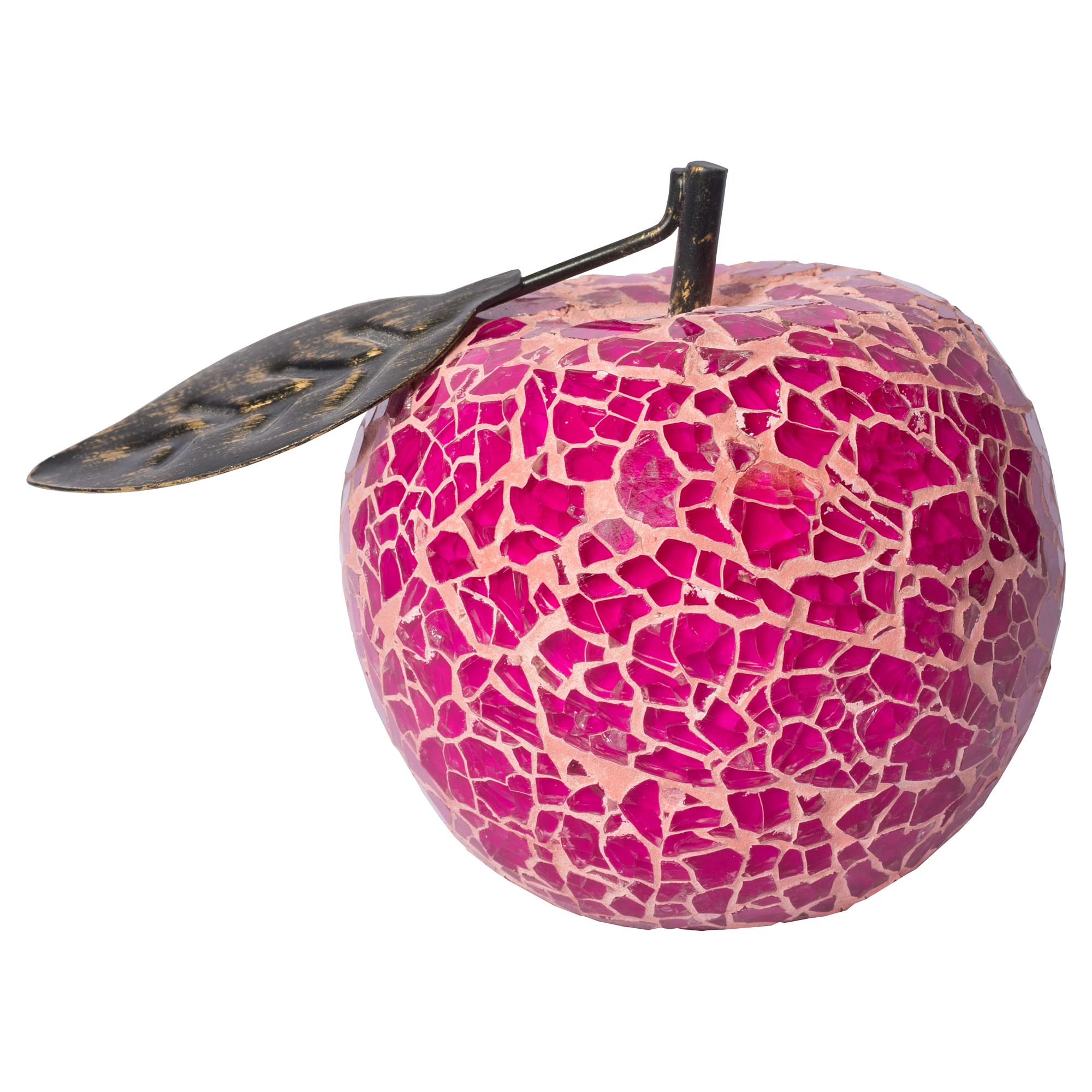 Design By Pepper Mosaic Glass Pink Apple With Leaf Mosaic Fruit Table Centrepiece Fruit Bowl Coffee Table Decor