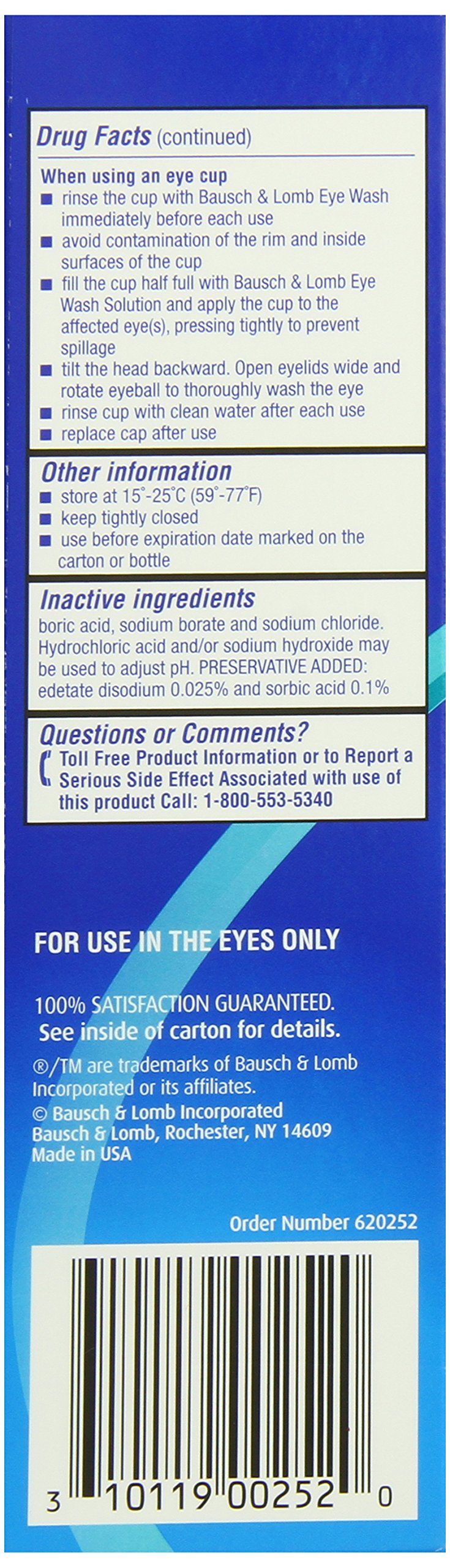 Eye Wash by Bausch & Lomb, Eye Relief Solution that Cleans, Refreshes