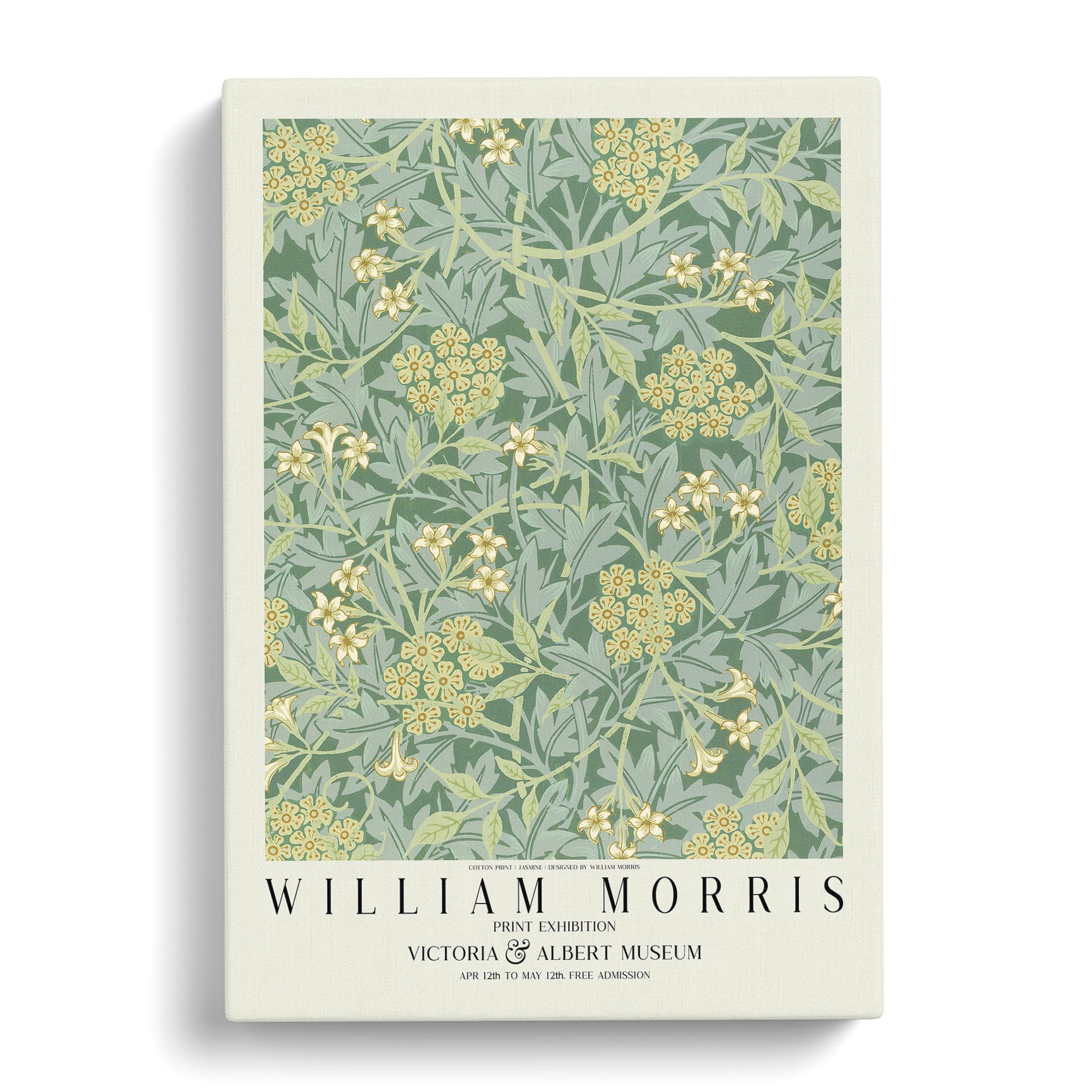 Jasmine With Border By William Morris Canvas Print, Mixed, 25L x 50W cm - Image 2