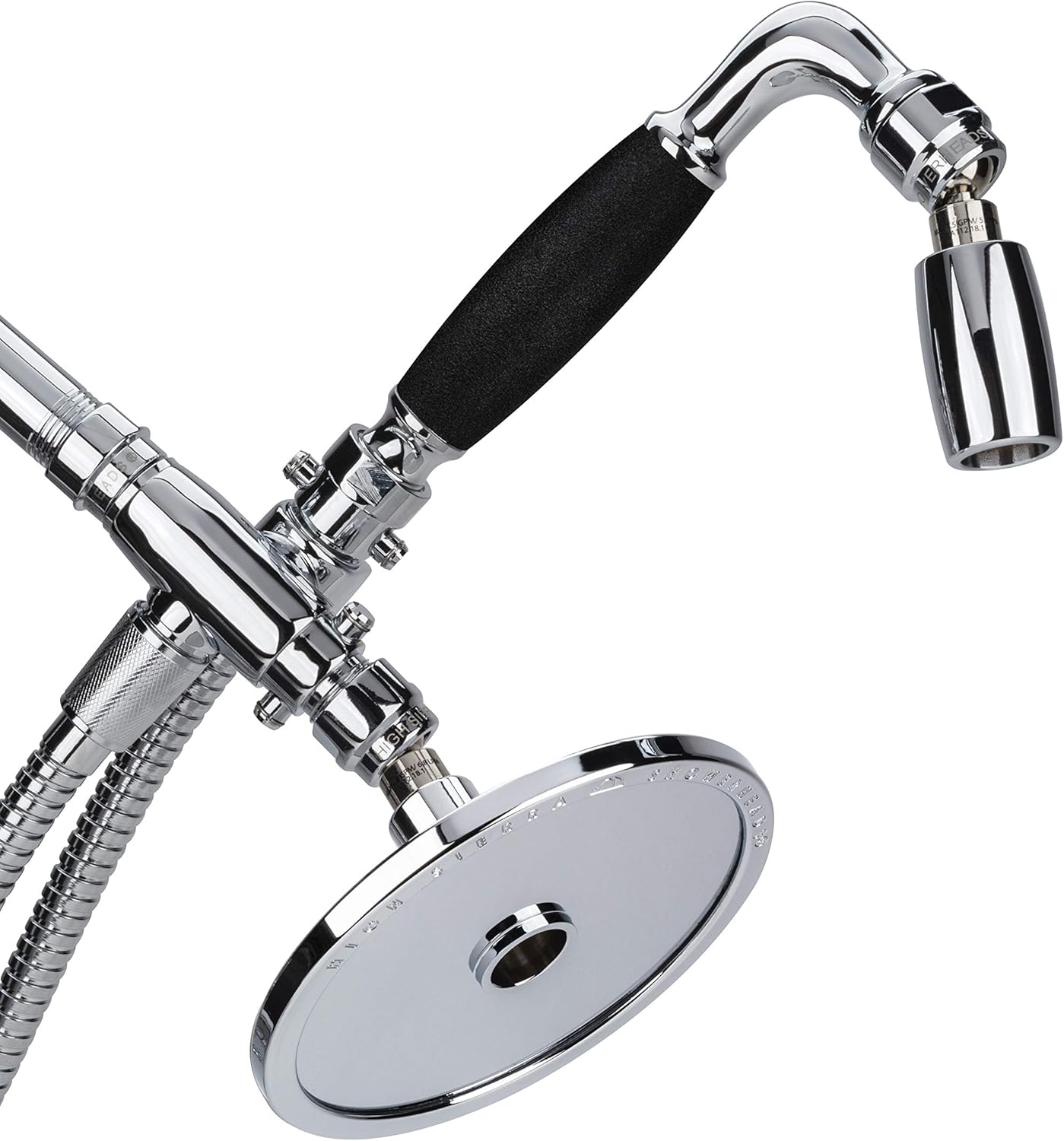 High Sierra’s All Metal Shower Head Combo with Handheld. 3 Way Shower