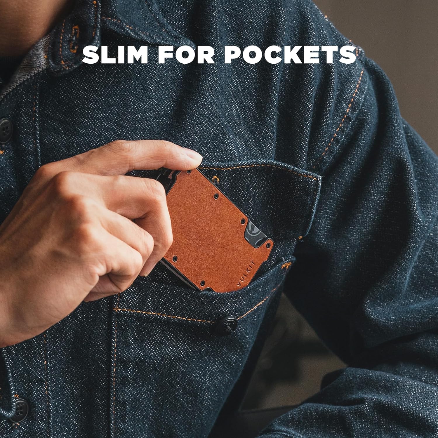 VULKIT Wallet for Men Slim Wallet with Money Clip, RFID Blocking Metal Wallet, Card Holder Mens for 15+ Cards - Image 4