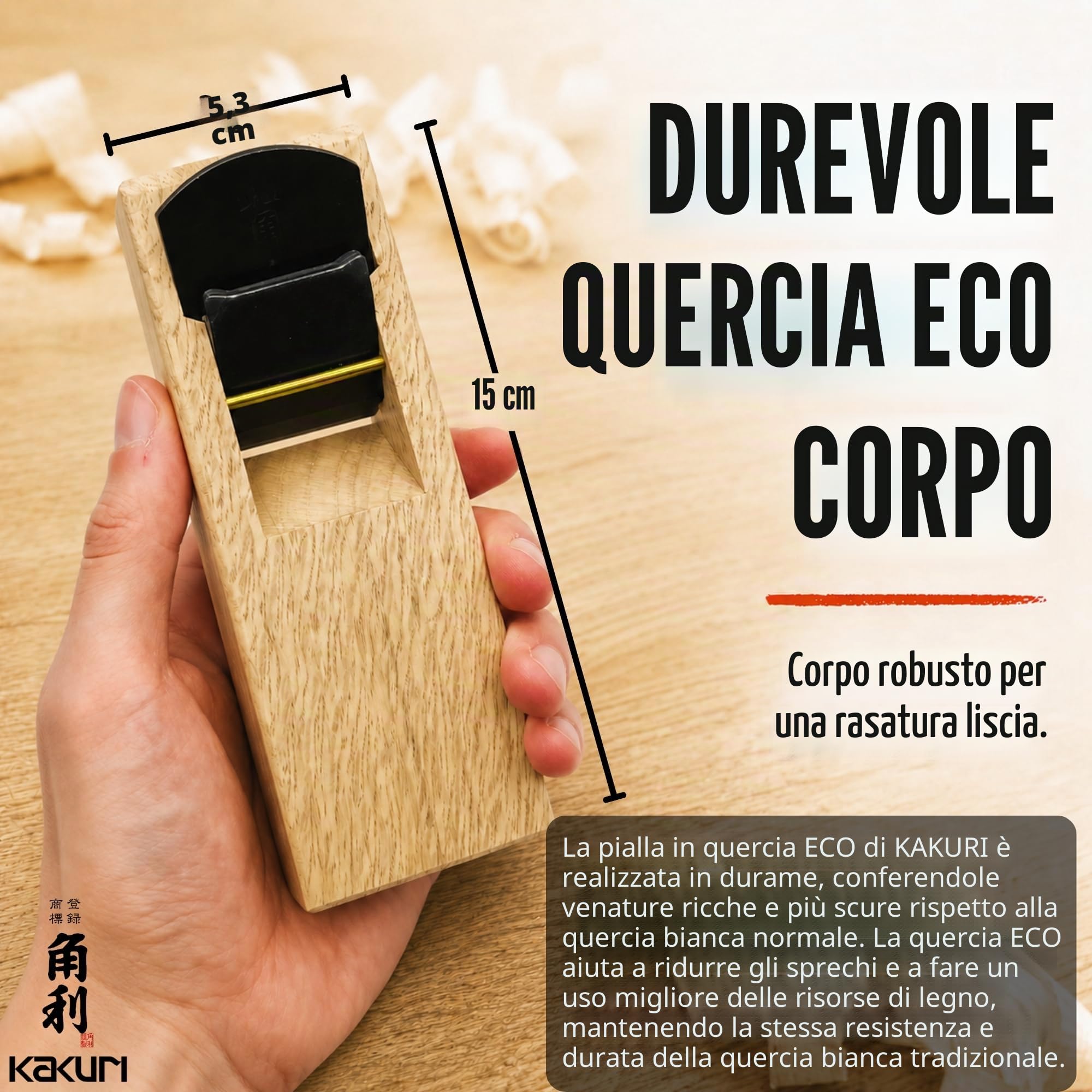 KAKURI Mini Kanna - Aereo in legno, 42 mm dal Giappone