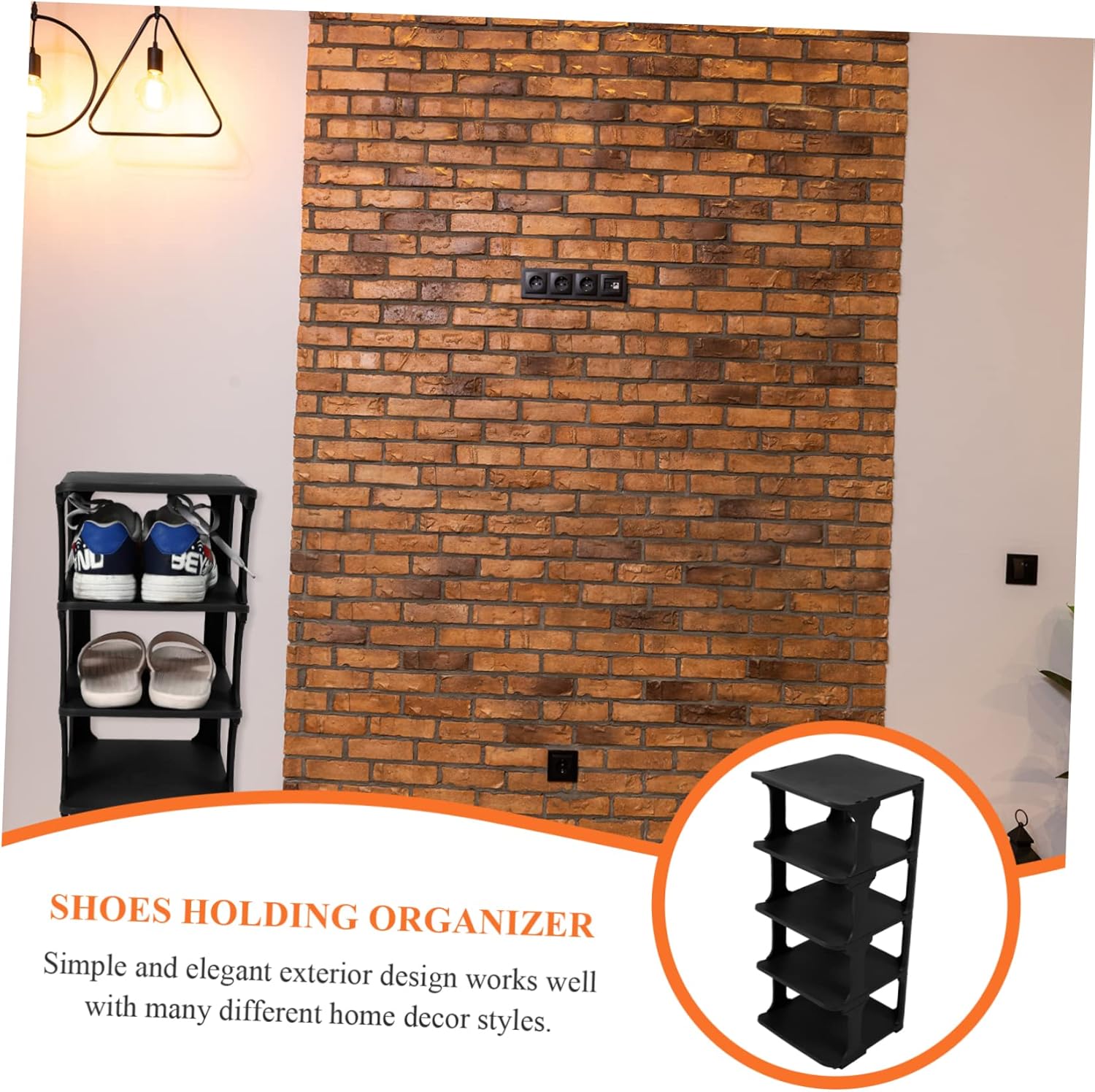 VOSAREA Multi Layer Stackable Plastic Shoe Slots Organizer for Entryway Single Shoe Holder with Smooth Surface Easy to Clean for Closet Storage and Space Saving