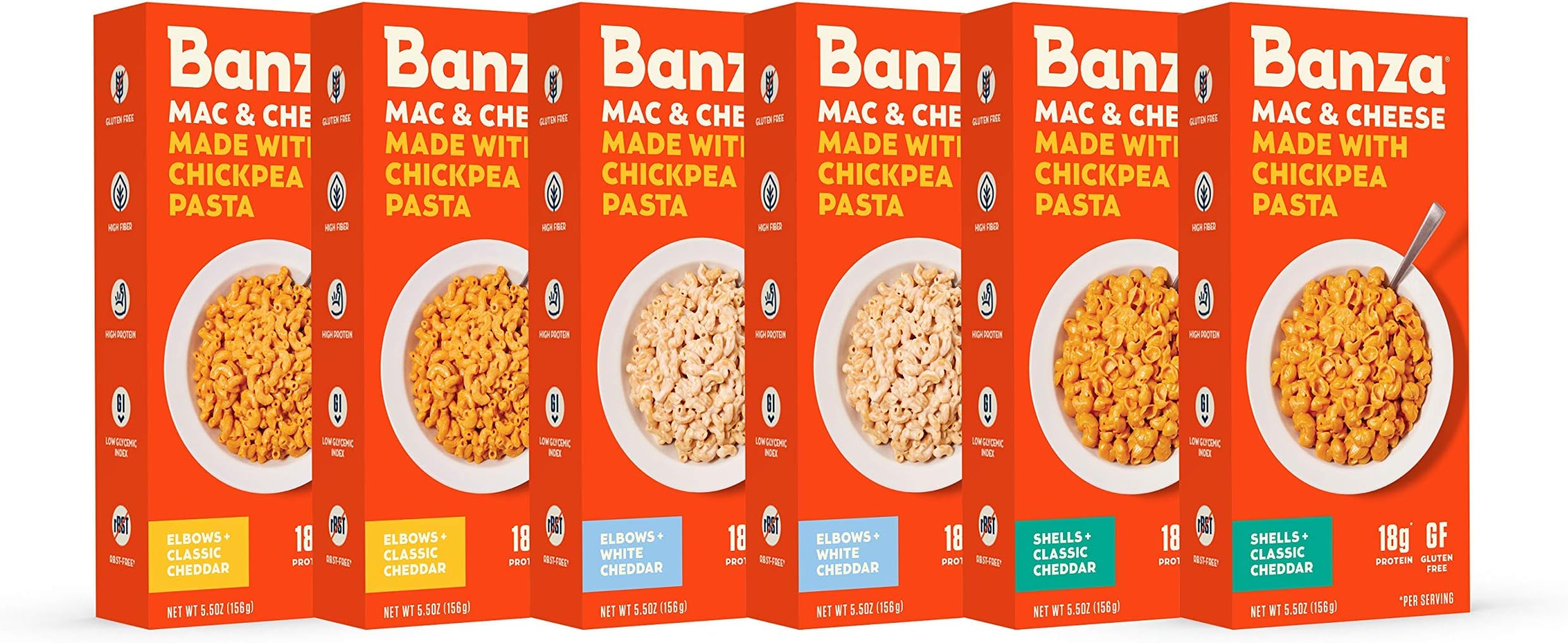 BANZA Chickpea Mac and Cheese Variety Pack High Protein