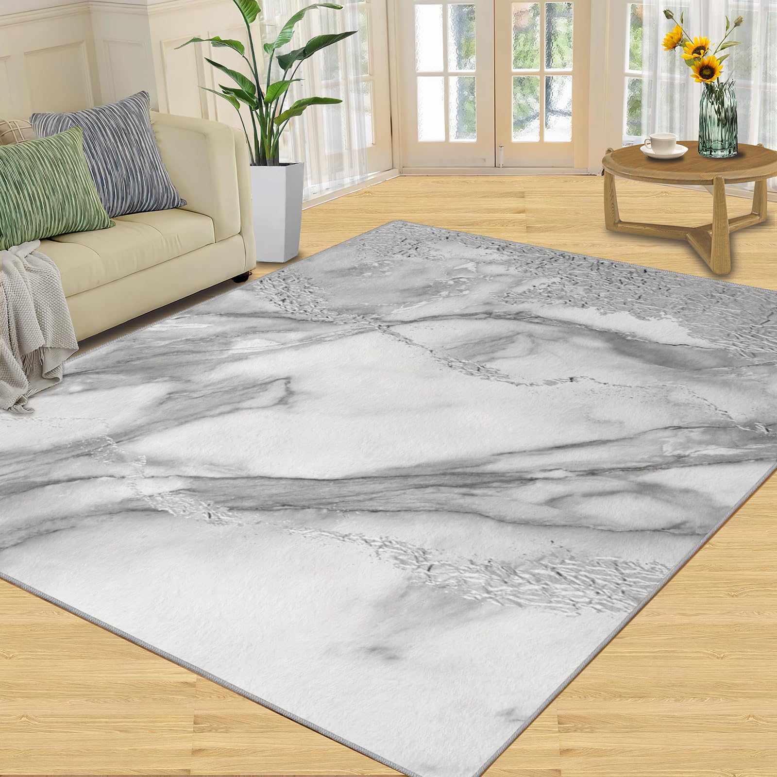 Tapis moderne antidérapant et lavable grand format pour cuisine et salon