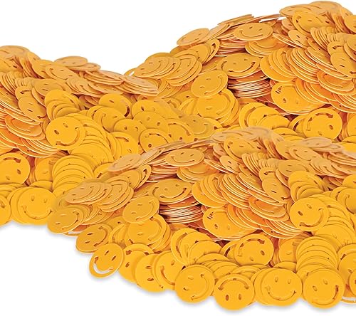 Miniatura 2 de Beistle Confeti de plástico con caras sonrientes de 3 onzas para decoraciones de mesa retro y celebraciones alegres
