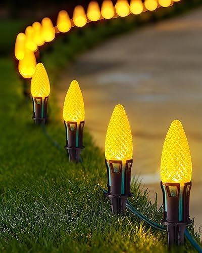 Miniatura 9 de Paquete de 100 estacas de luz de plástico, estacas de Navidad de 4.5 pulgadas para luces de Navidad C7 C9 al aire libre, estacas de luz universales