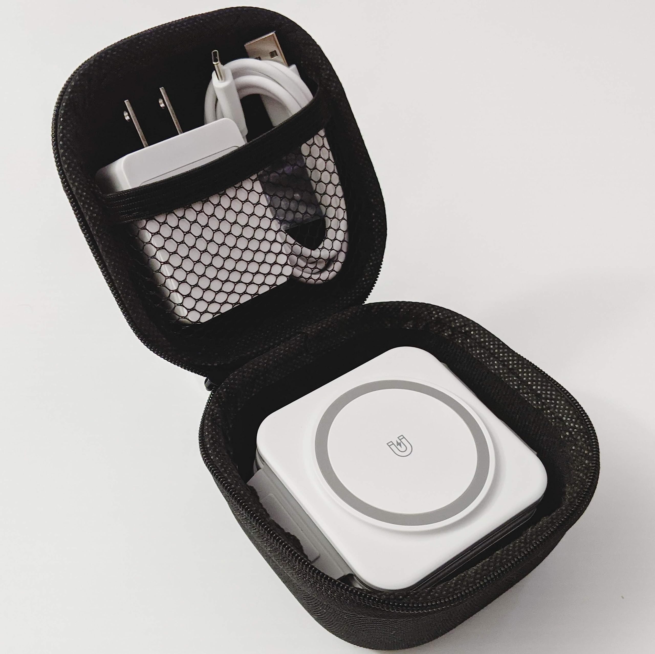 Hard Travel Case for 3 in 1 Wireless Charger, Carry Bag for Magnetic Foldable Charging Station, Foldable Wireless Charger, Adapter, & Cable can Fit in Travel Box, CASE ONLY (BLACK)