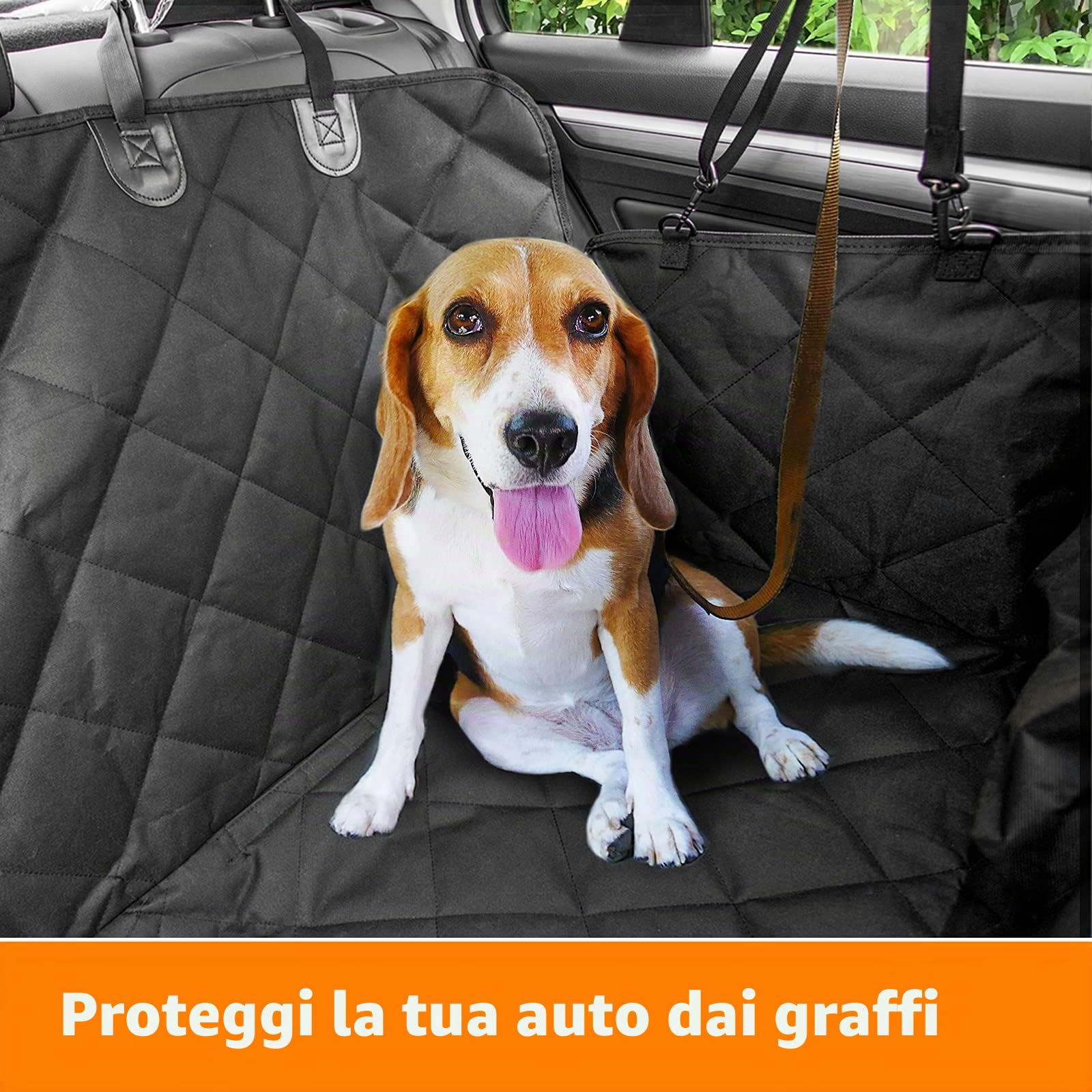 Favoto Coprisedile Auto per Cani Posteriore, Telo Macchina per Cane Animali Domestici Realizzato in Oxford, 137 x 147cm Impermeabile Antiscivolo Robusto Protezione per Sedile Posteriore