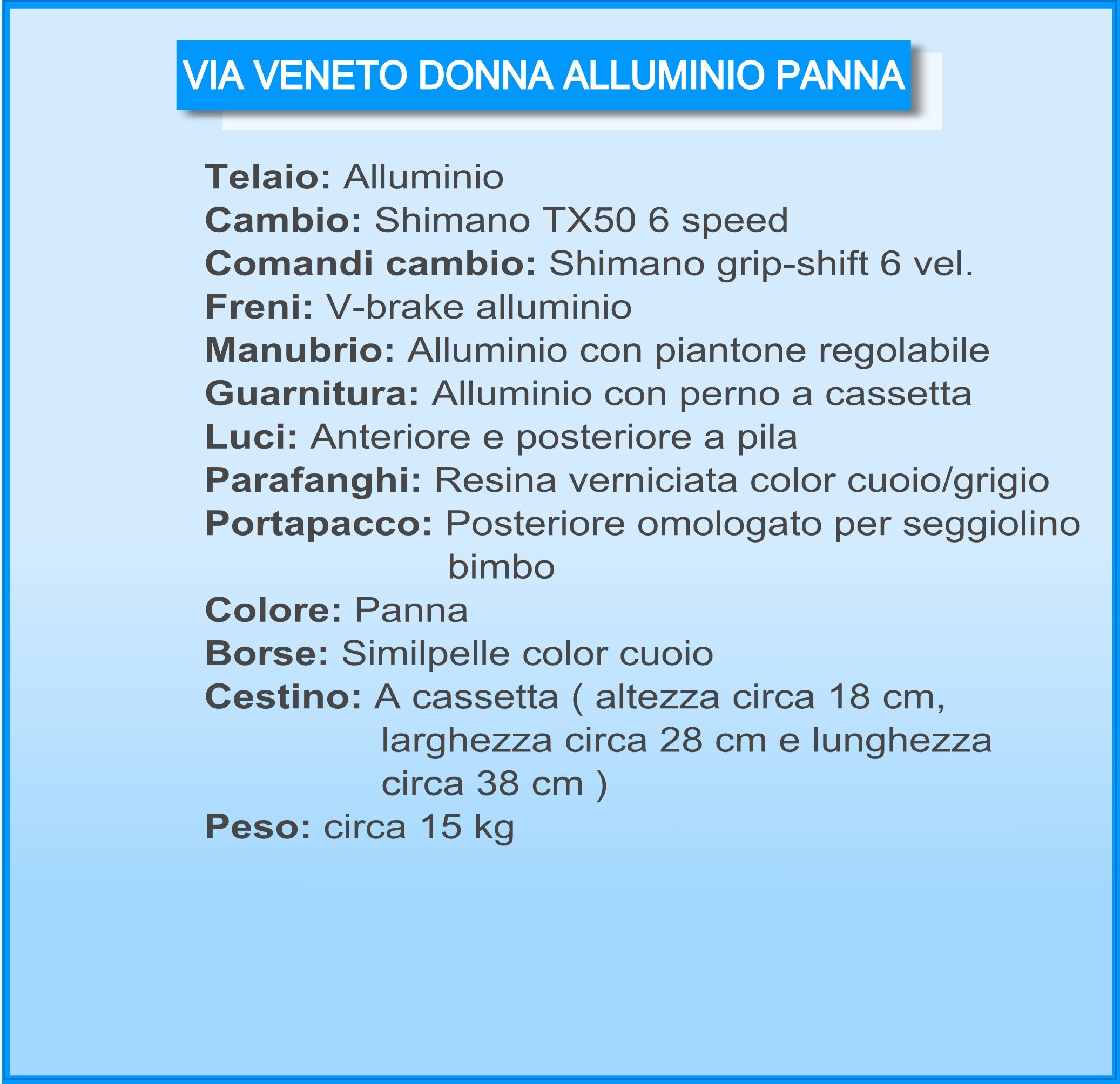 Via Veneto By Canellini Bicicletta Citybike Ctb Donna Vintage Retro Via Veneto Alluminio con Scatola (Crema, 46)
