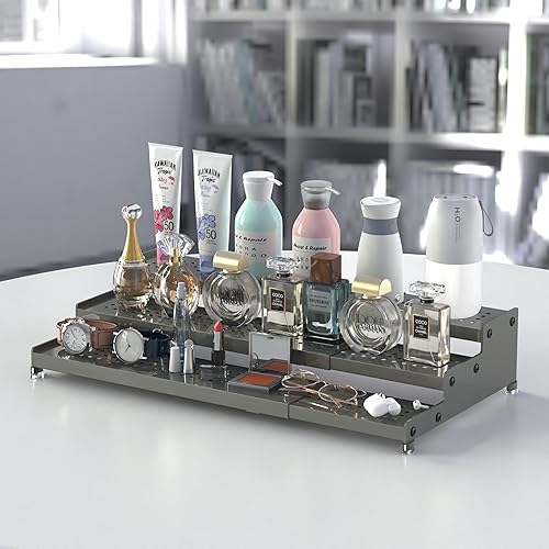 Miniatura 4 de Jojocross Organizador de especias de metal para gabinete, estante de almacenamiento de especias expandible de 3 niveles, ideal para gabinete de