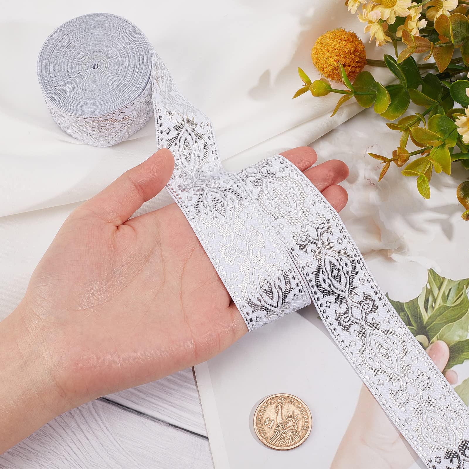 GORGECRAFT 5 Yards Jacquard Ribbon Ethnic Style Embroidery Ribbons...