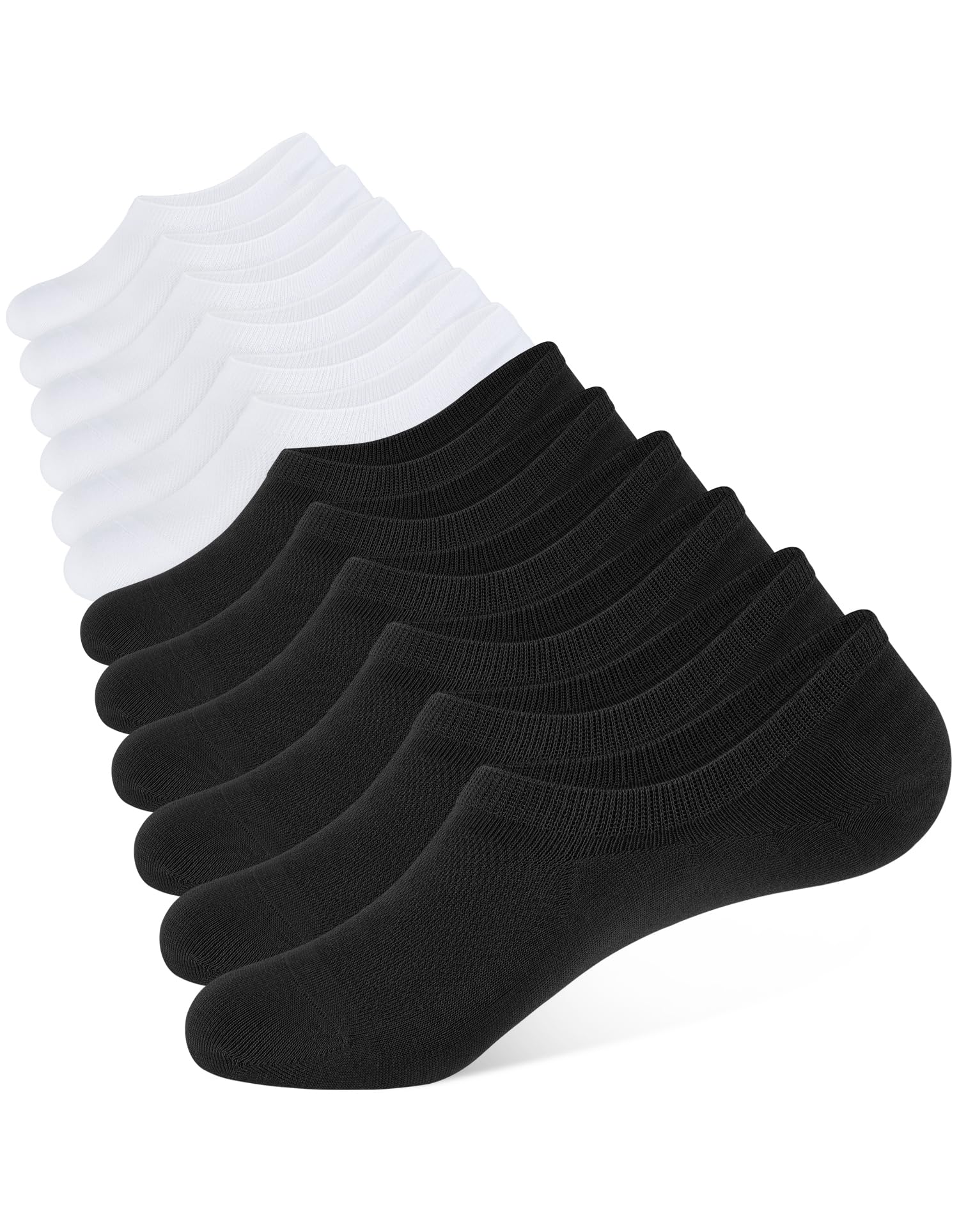 CLOSEMATE 6 Paia Fantasmini Uomo Donna Calzini Invisibili Estivi in Cotone Antiodore con Maglia Traspirante Antiscivolo con 3 Strisce in Silicone Calze Corte Basse Sportive