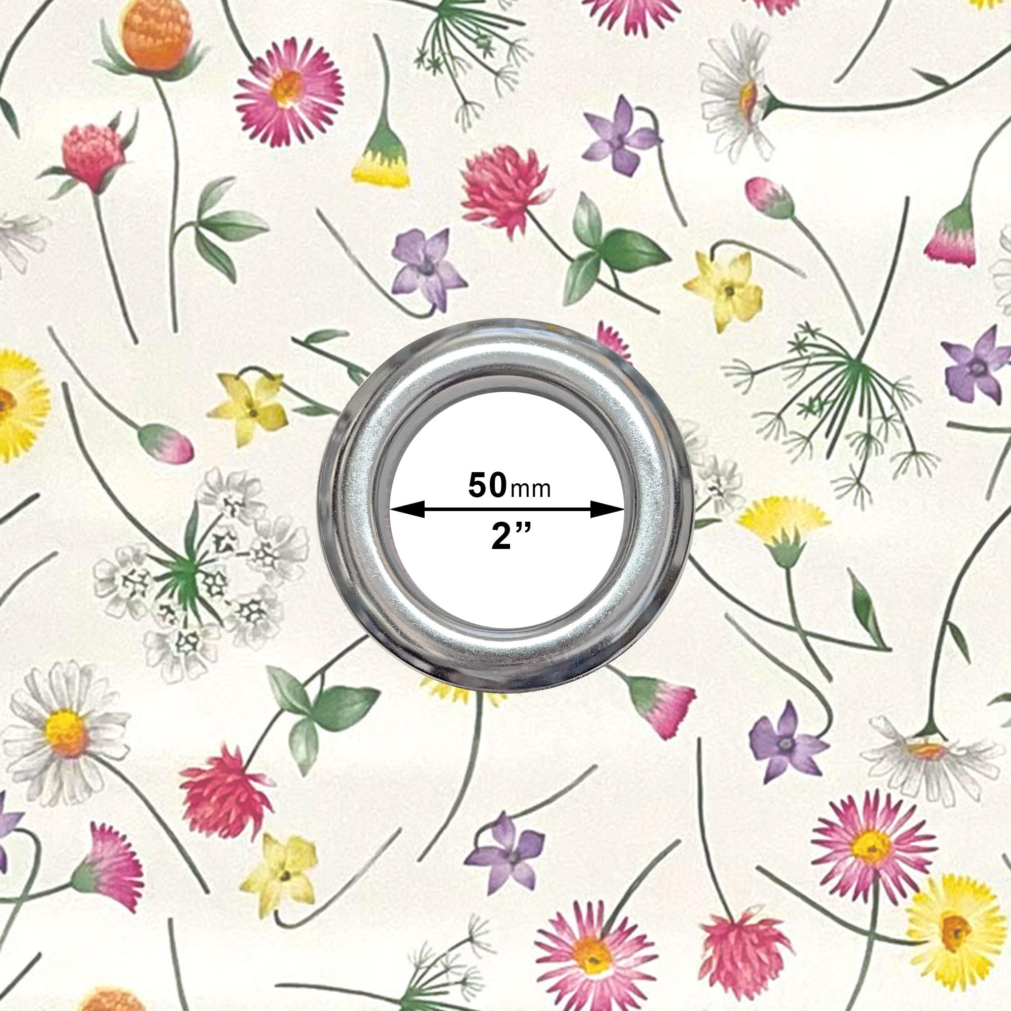 Qpc Direct Summer Flowers On Stems Wipe Clean Waterproof Outdoor Garden Tablecloth With Parasol Hole (, Rectangle 140 X 200Cm)