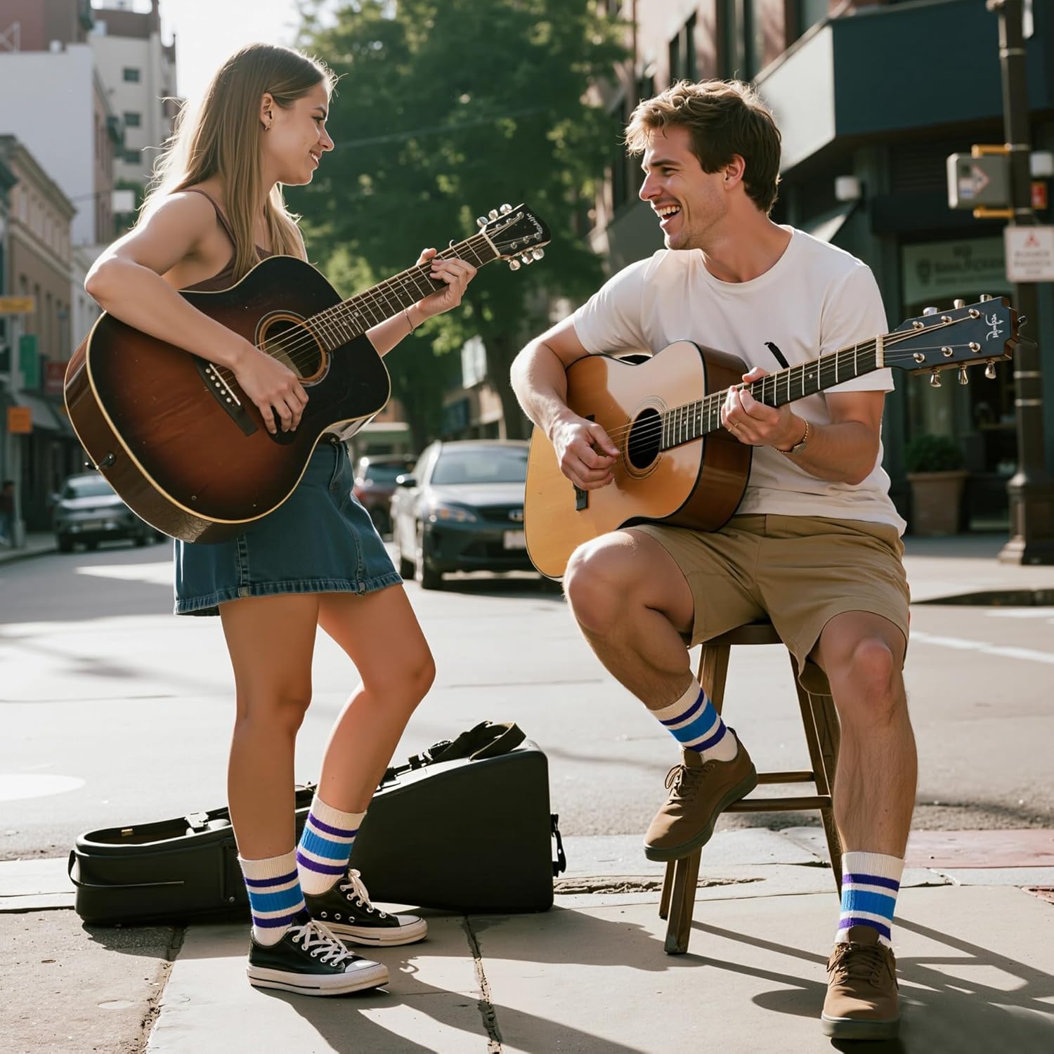 American Trends Retro Striped Crew Socks for Women Slouchy Athletic Calf Tube Socks Running Golf Tennis Volleyball Etc - Image 6