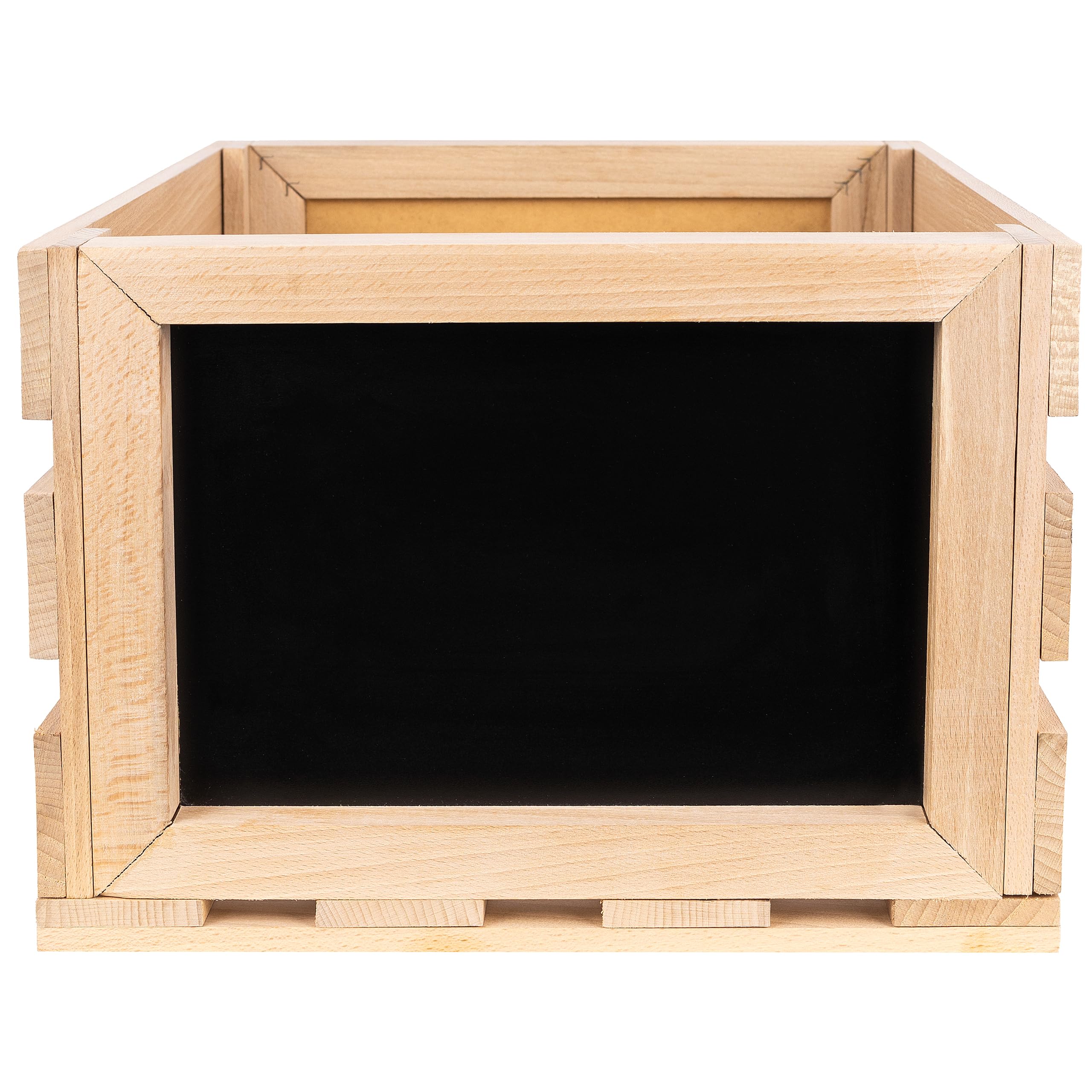 Creative Deco Porta Vinili con Lavagna, 46 x 36 x 29 cm | In legno di faggio, con lavagna, capacità fino a 80 dischi, contenitore da terra per vinili