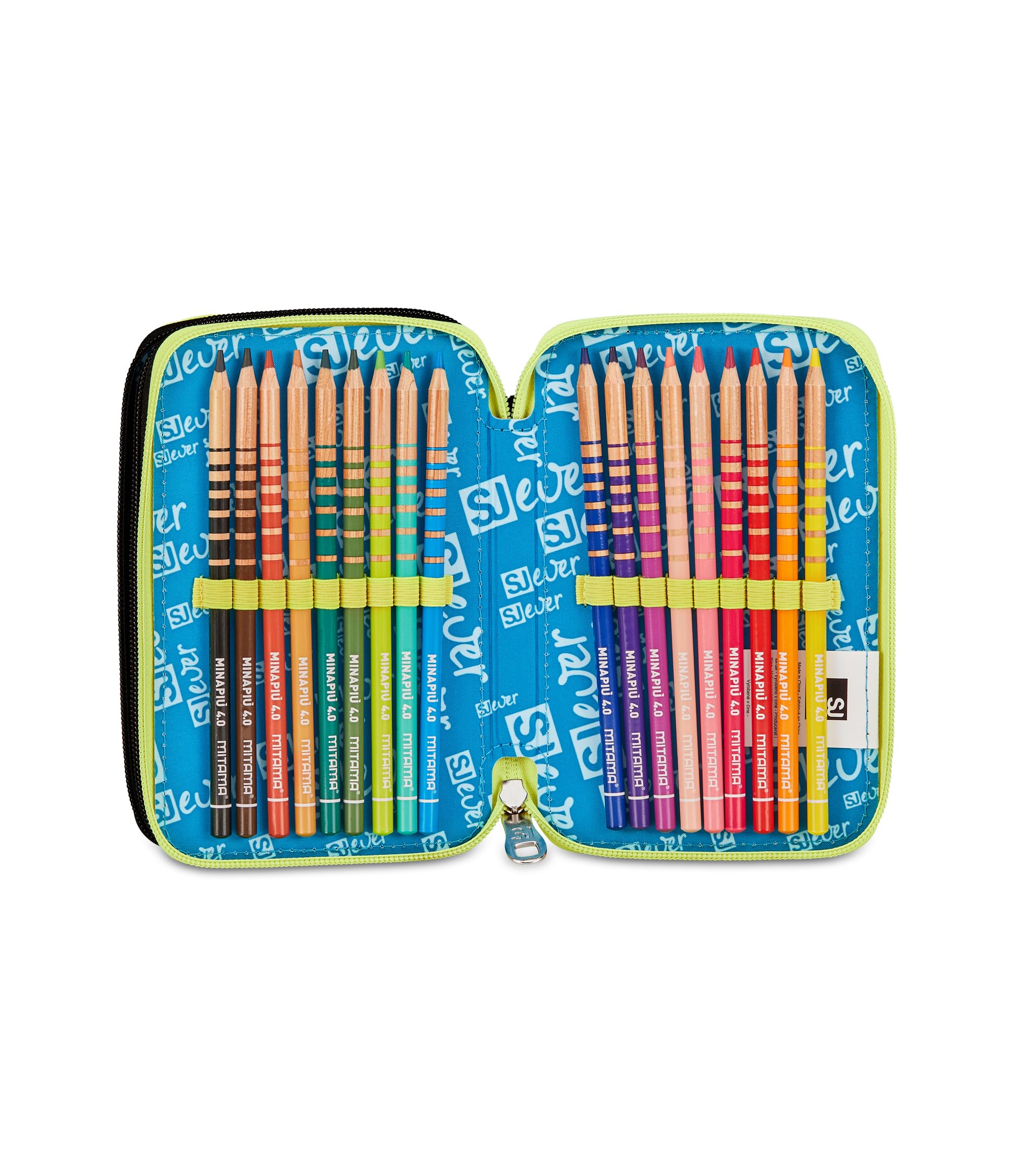SJ GANG STYLE JAM GANG Federmäppchen, Mäppchen, Mehrfarbig, Federtasche für Schreibwaren, Etui mit Stiften, Kugelschreiber, & mehr, 3 Fächer, Mädchen & Jungen, Schule - Grundschule, Mehrfarbig