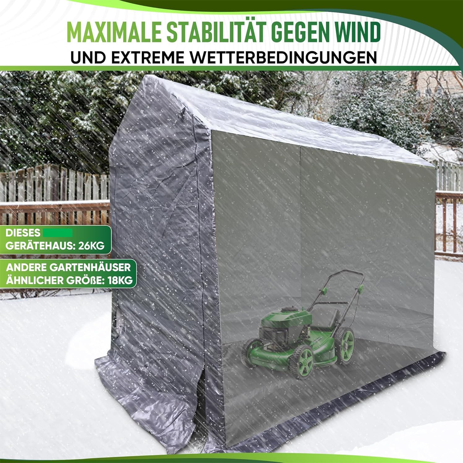 WIELS® Geräteschuppen 170x240x213cm 8,7 m³, Gartenhaus, Fahrradgarage, Fahrradschuppen, Motorradgarage, Folie Werkzeugschuppen, Zeltgarage, Werkzeugzelt (Anthrazit, 240x170x227cms)