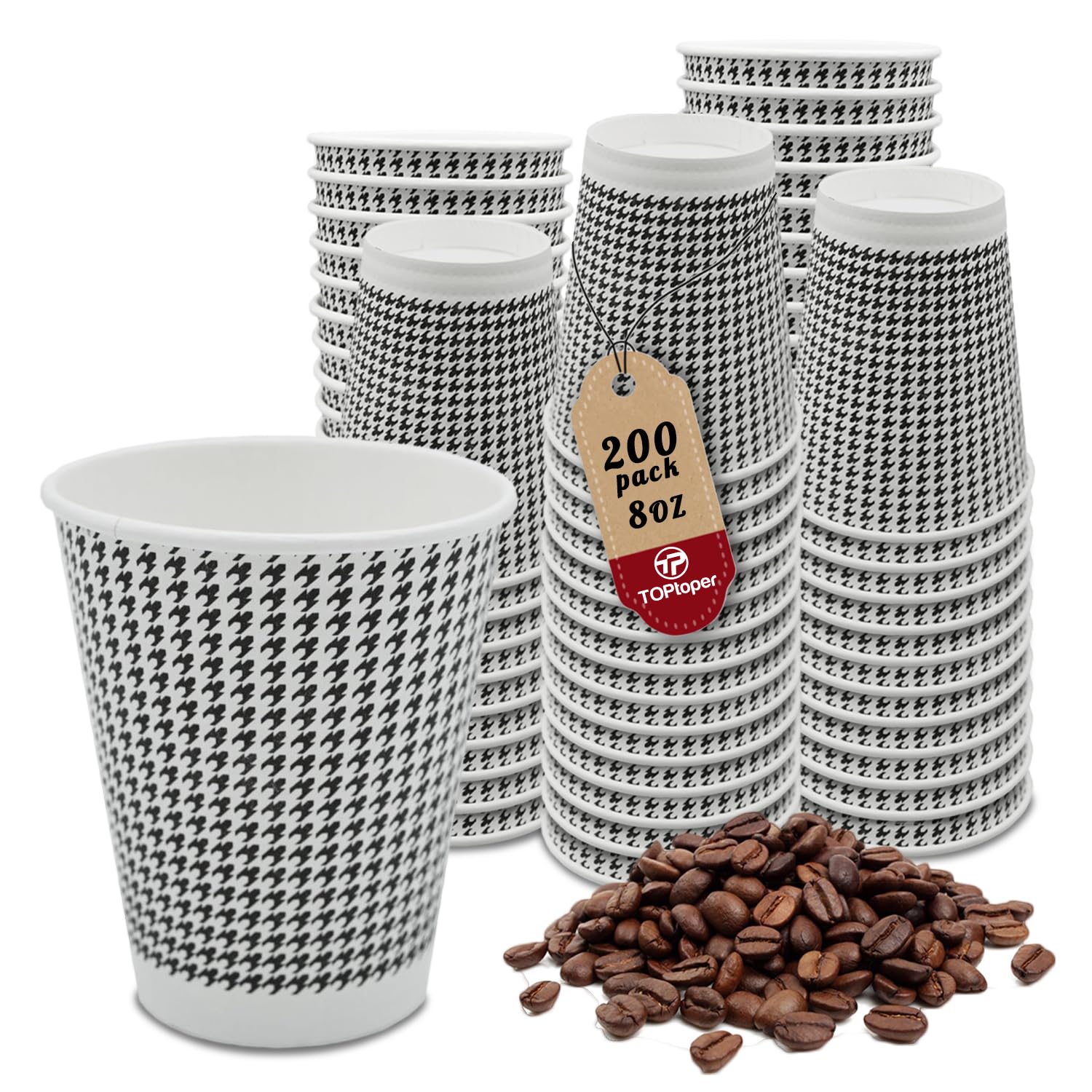 Amazon.com: TOPtoper 8 oz Coffee Cups 200 Pack【WITHOUT LIDS