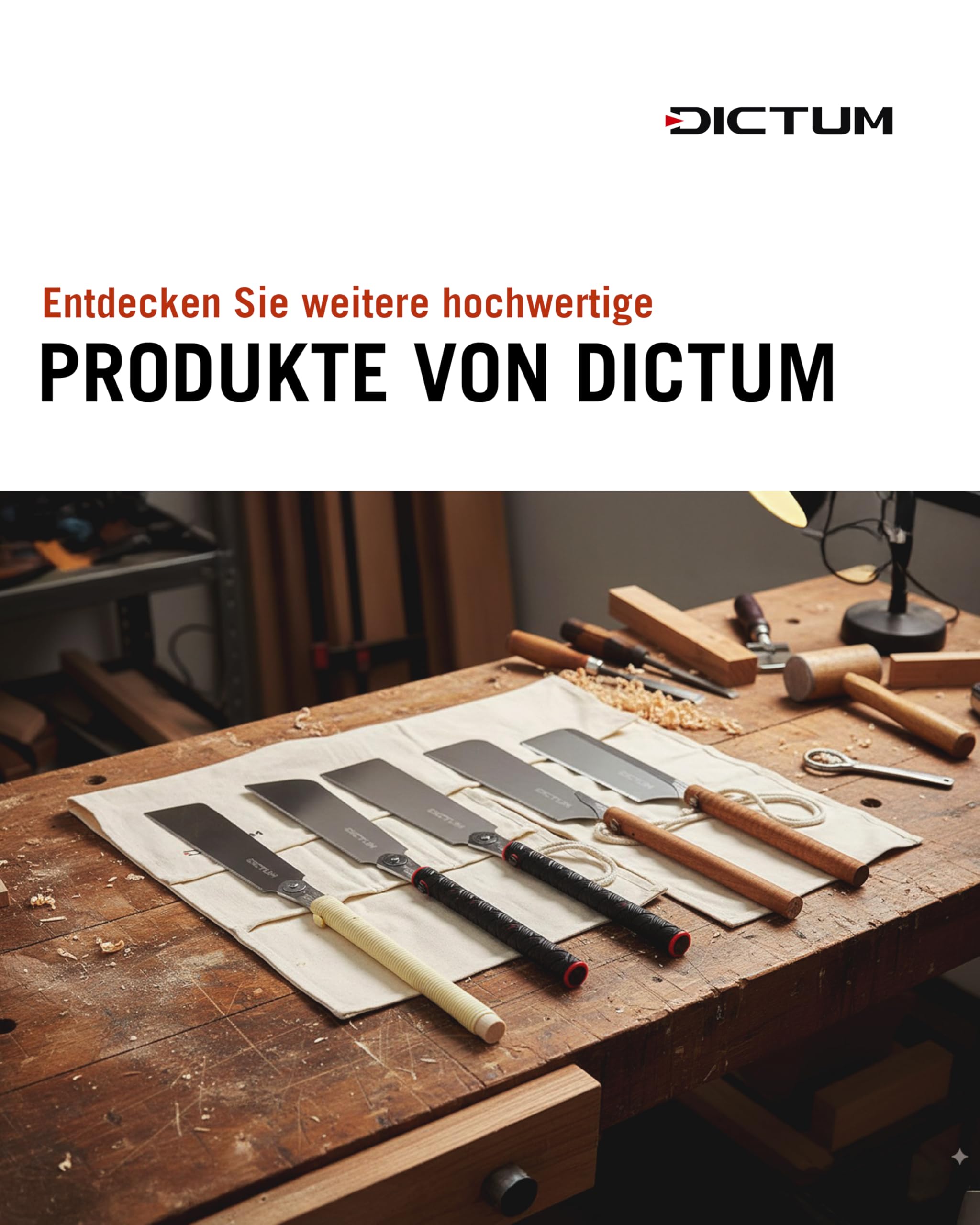 DICTUM Japansäge Set 3-teilig Dozuki Kataba Ryoba Profi Zugsäge Wave Grip Original Feinsäge Präzisionssäge