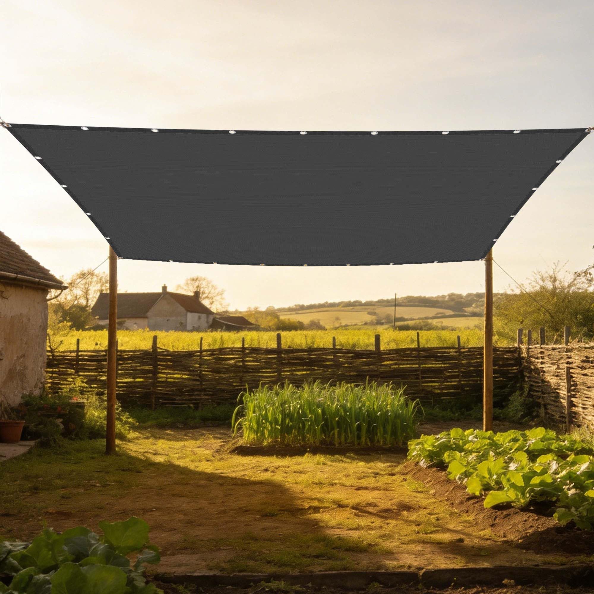 Voile d'ombrage étanche gris foncé 180x400 cm pour balcon et terrasse