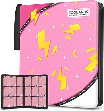 Trading Card Binder 9 Pocket,Card Binder 900 Pockets,Card Book Holder Cards with 50 Removable Sleeves,3-Ring Zip Design MTG/TCG/Sport Collectible Trading Card Albums Gifts for Boys and Girls Pink