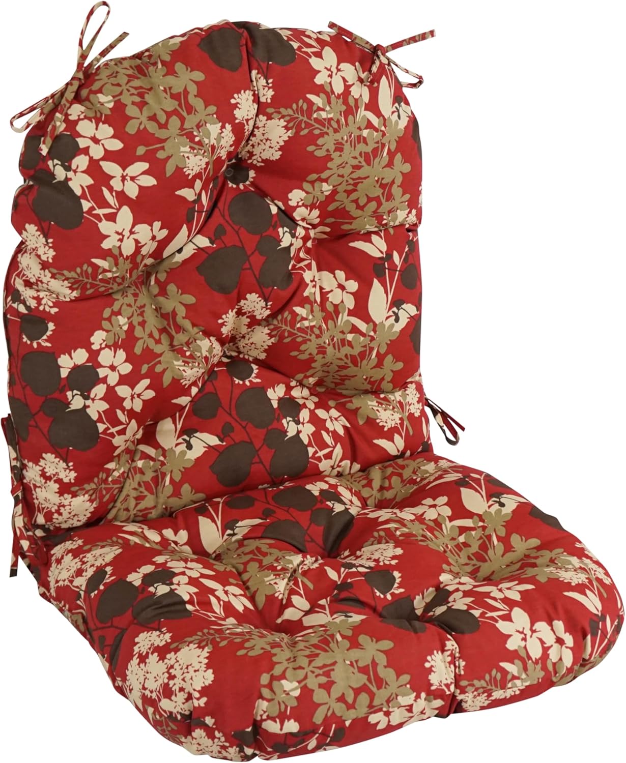 Blazing Needles Patterned Outdoor Spun Polyester Swivel Rocker Cushion, 48" x 24", Tucuman Ebony