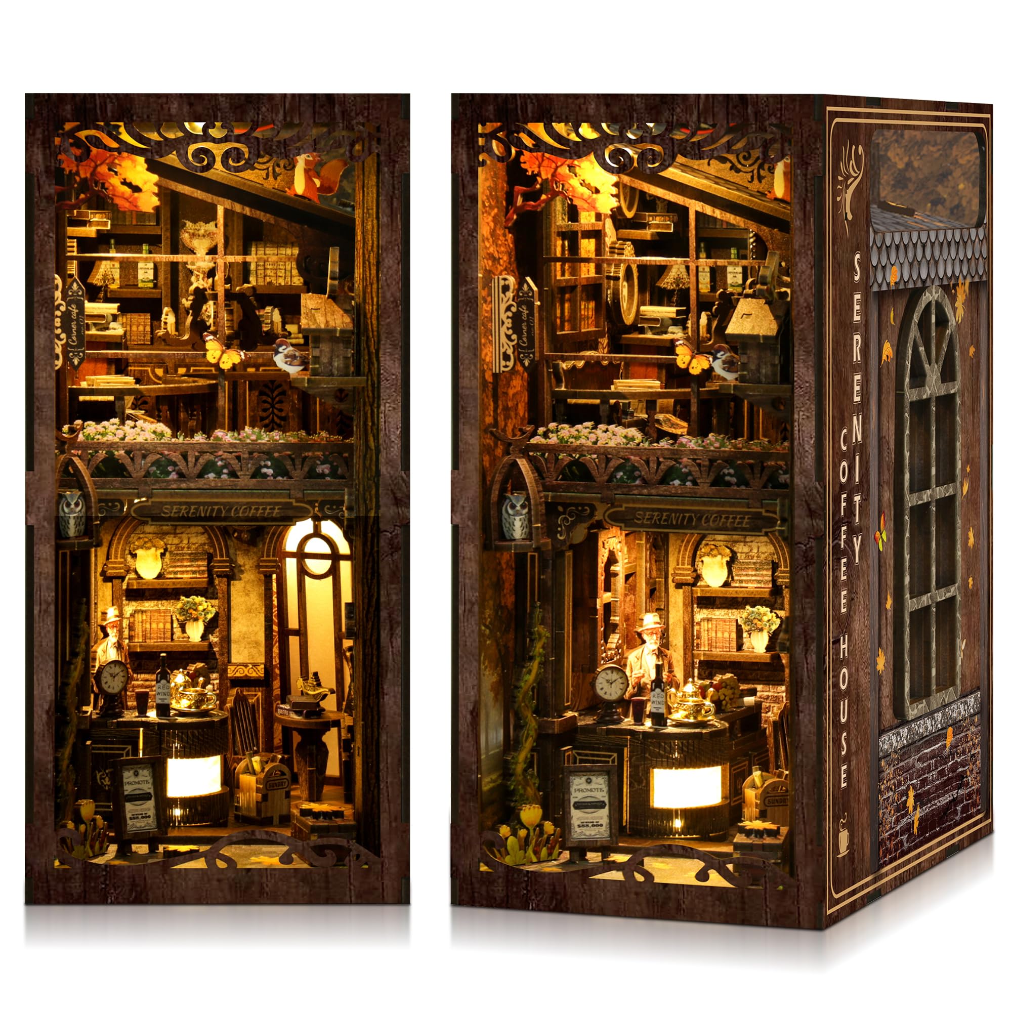 CRIOLPO Kit Book Nook DIY per Adulti - Casa in Miniatura con Luci LED da Montare, Modellismo 3D Creativo per Decorare Librerie - Regalo Originale per Appassionati di Fai da Te
