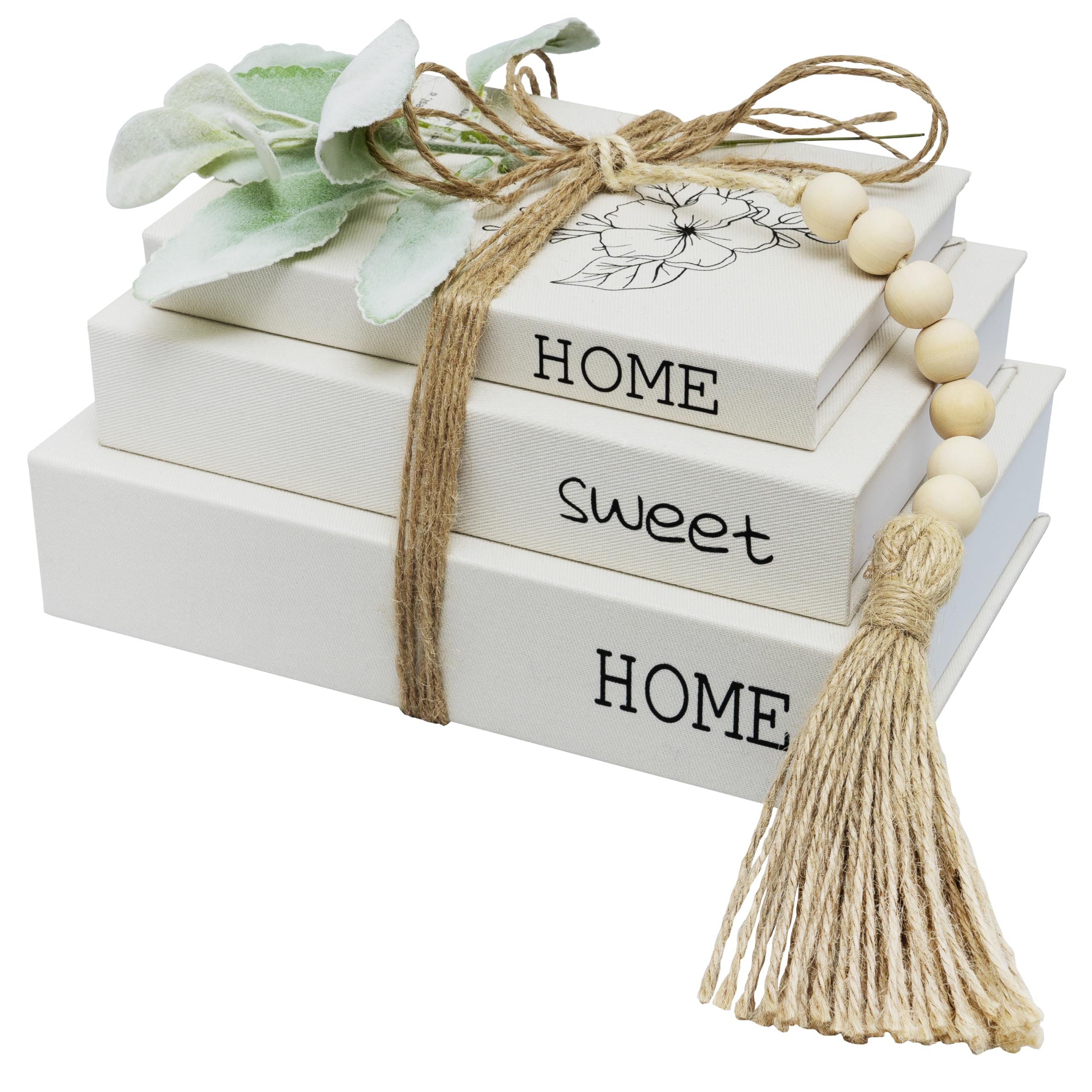 Decorative Storage Book Shaped Boxes Set for Farmhouse Modern Rustic Home Decor,Magnetic Gift Boxes,Hardcover Coffee Table Faux Books (White)