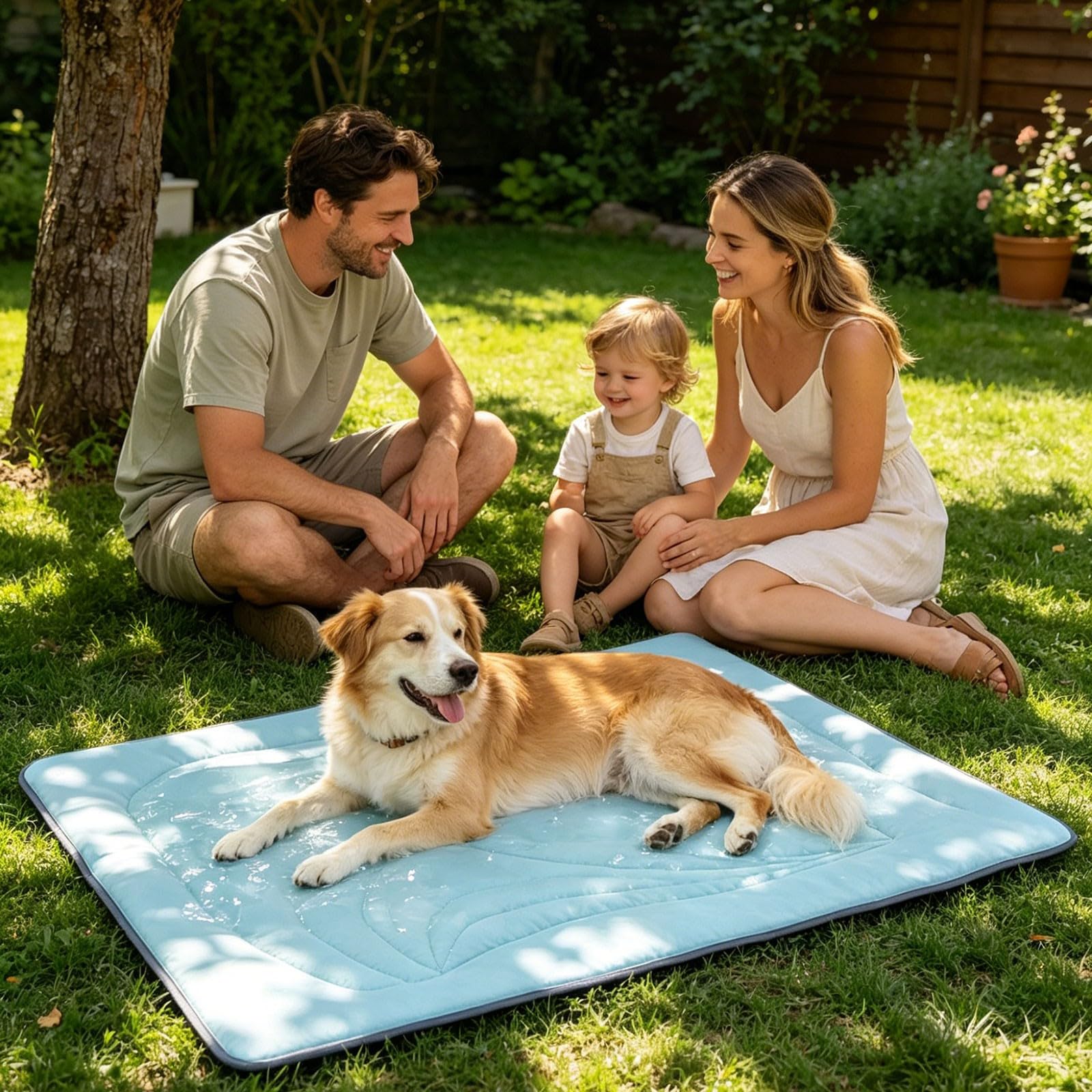 Générique Tapis de Refroidissement avec Coussin Oreiller pour Chiens et Chats, Matelas Antidérapant Lavable, pour Anxiété, Été, Intérieur et Confort