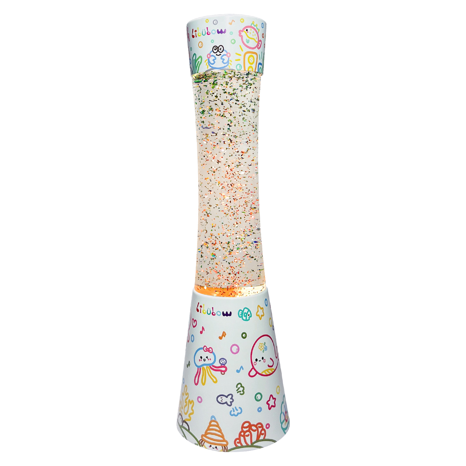 Image of 15.5 Inch Beautiful Music Party Rainbow Glitter Lamp, 2pcs Bulbs, Starry Night Light, Birthday Present for Girls, Kids, Adults and Teens, Mood Lighting, Home and Room Decor, Calming Rainbow Lamp