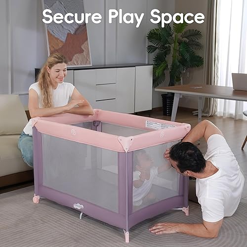 Miniatura 4 de Pamo Babe Empaca y juega con el moisés, corralito portátil rosa para bebé