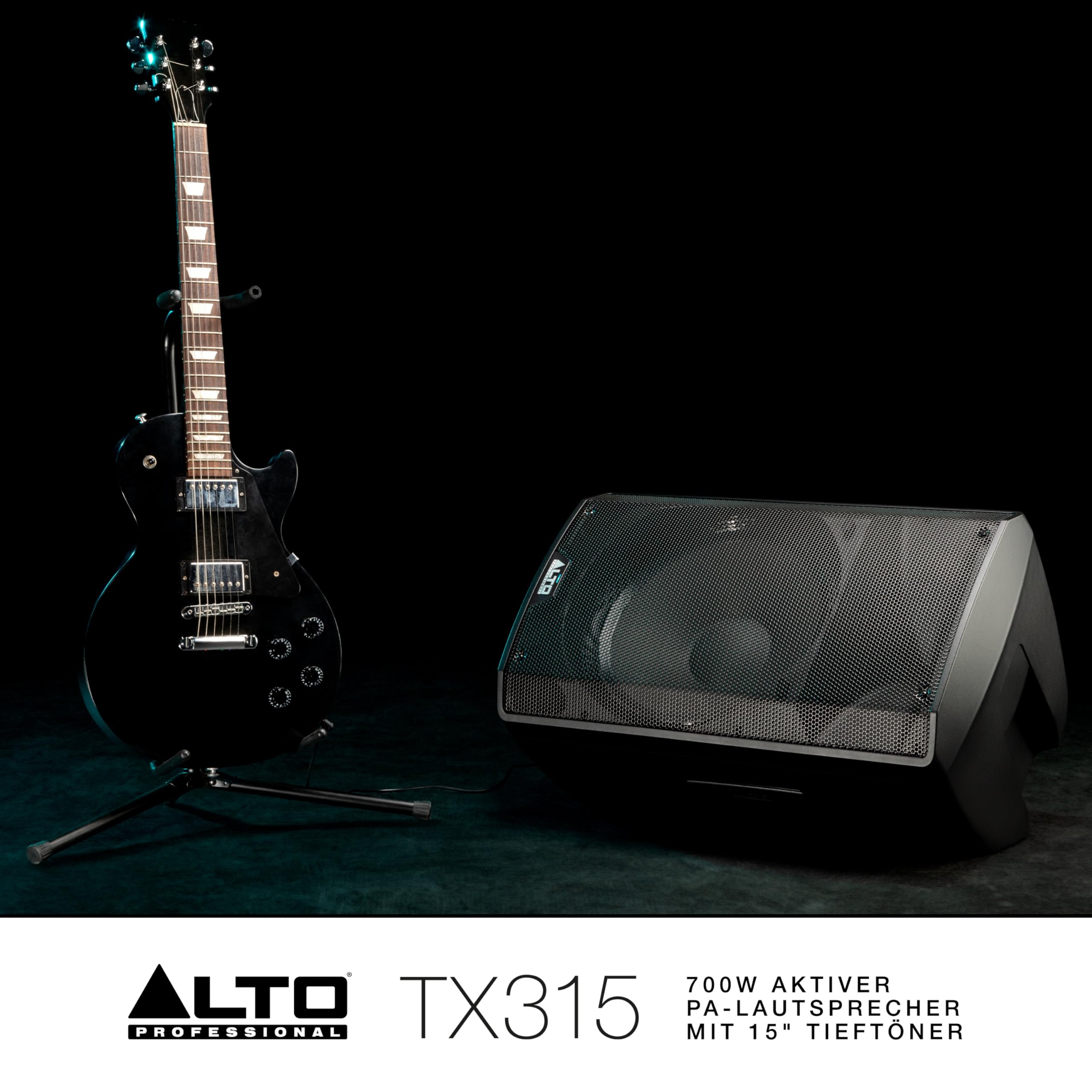 ALTO TX315-700 Watt 15-Zoll 2-Wege Aktiver PA-Lautsprecher mit Signal-Limiting und Schaltbarem Mikrofon/Line-Preamp und XLR In/Out