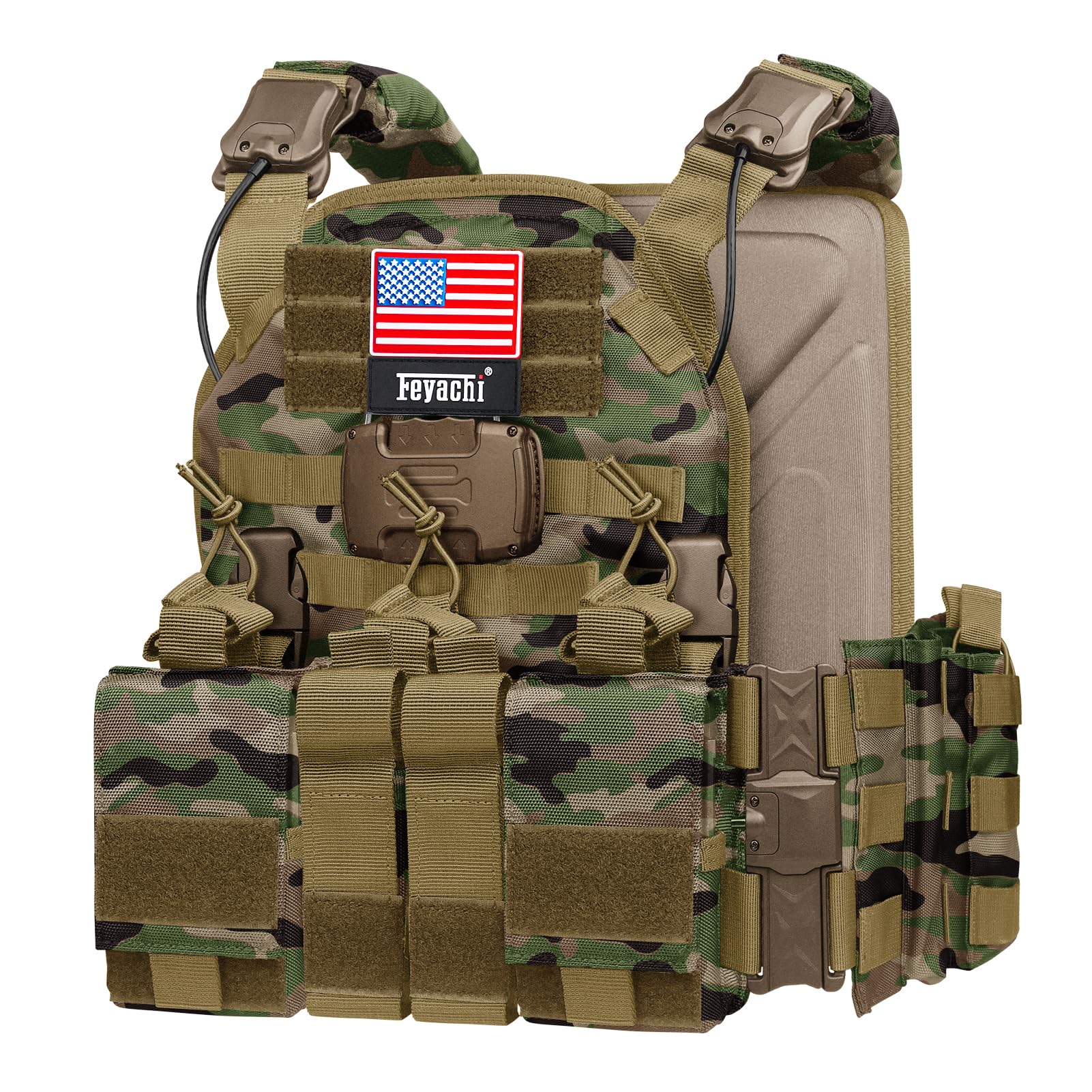 Feyachi TM 20 Magnetic Tactical Vest - Airsoft Vest MOLLE System Multifunctional Quick Release Vests Full Body Adjustable