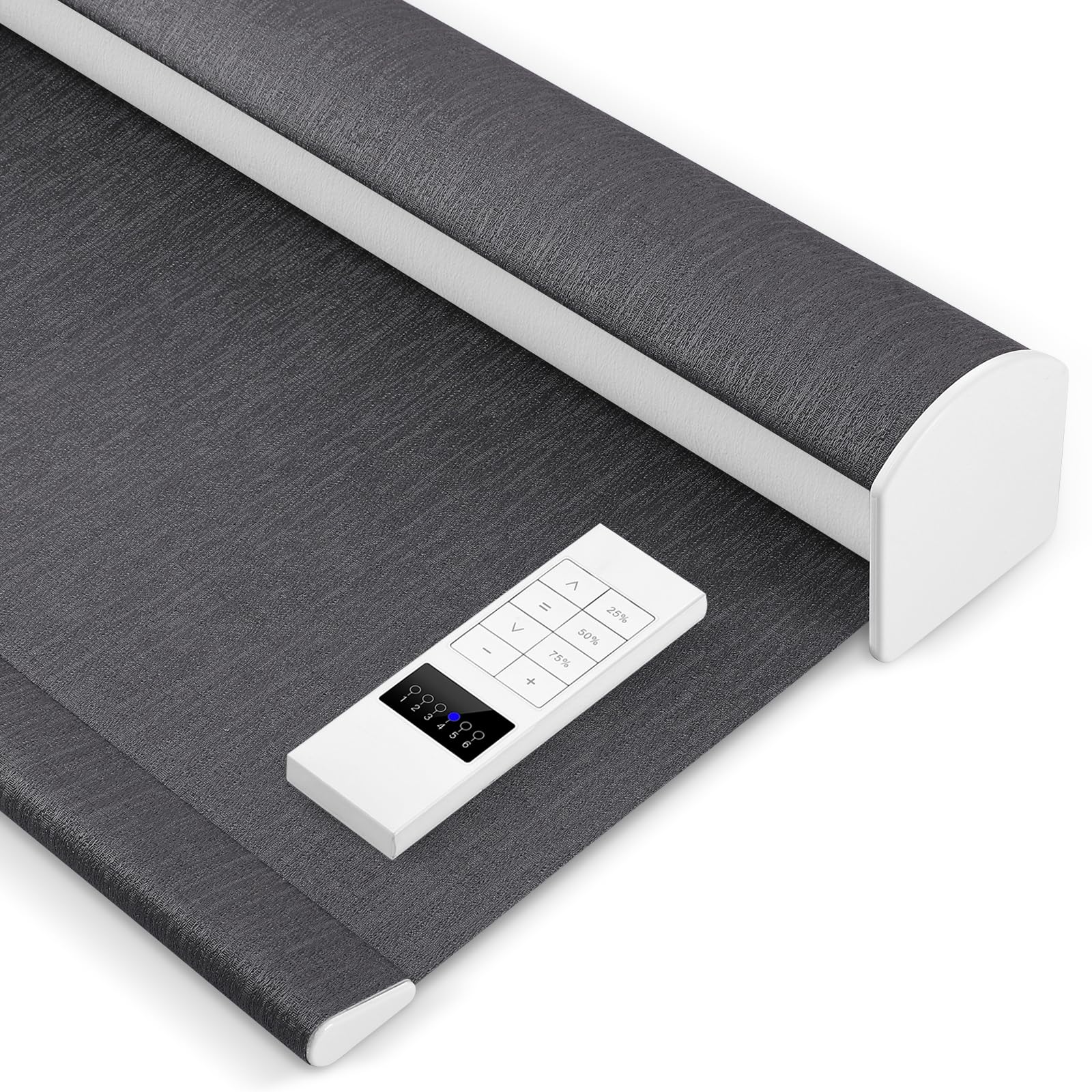 Zshine Motorized Blackout Window Blinds Customize Width (23-95 Inches) Remote Control Wireless and Rechargeable Roller Shades Blinds for Windows, Home, Office, Hotel, Club, Restaurant(82164E)