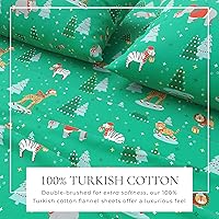 Vista 85 de Great Bay Home Christmas Flannel Sheet Set Full Size - 100% Turkish Cotton, Double-Brushed, Winter Bed Sheets - Ultra-Soft, Cozy, 4-Piece Holiday