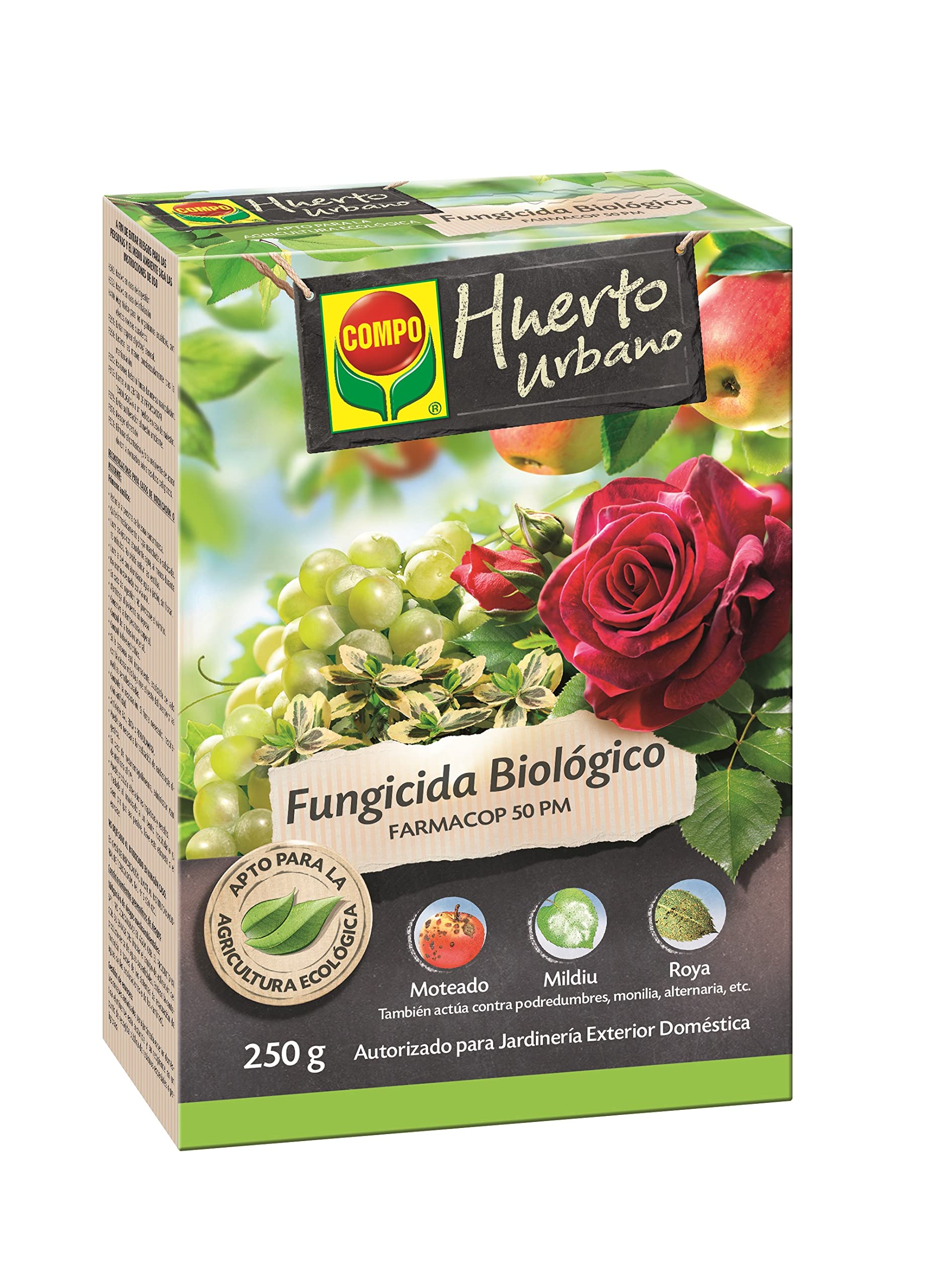 COMPO Fungicida Biológico para jardinería exterior doméstica, Apto para la agricultura ecológica, 250g, El embalaje puede variar