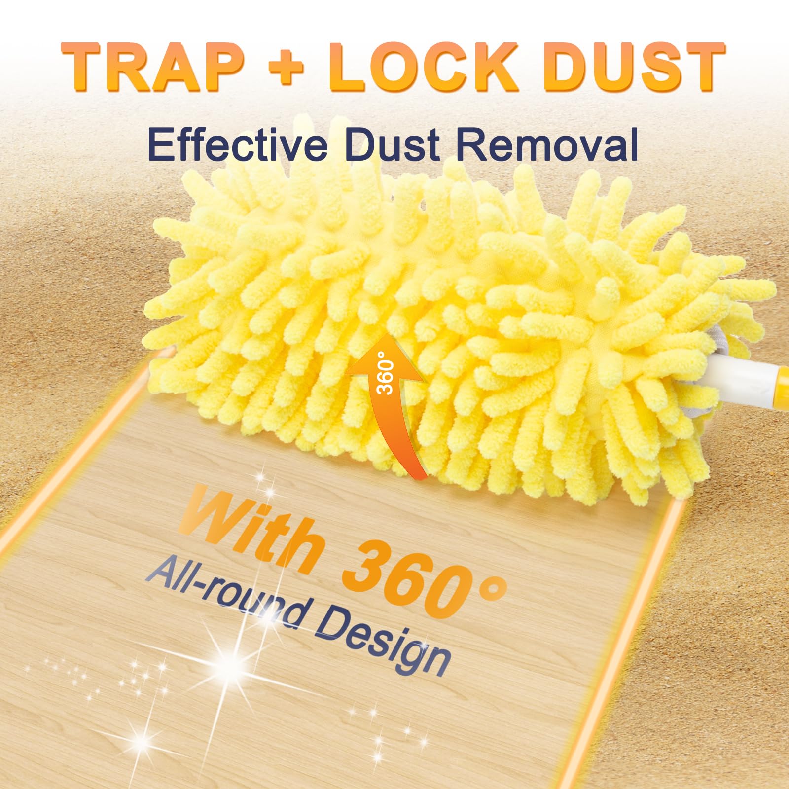 KeFanta Recambio de plumero reutilizable para plumero Swiffer, recambios de plumero resistente de 360°, 8 piezas con 1 asa, plumero de microfibra lavable para limpieza